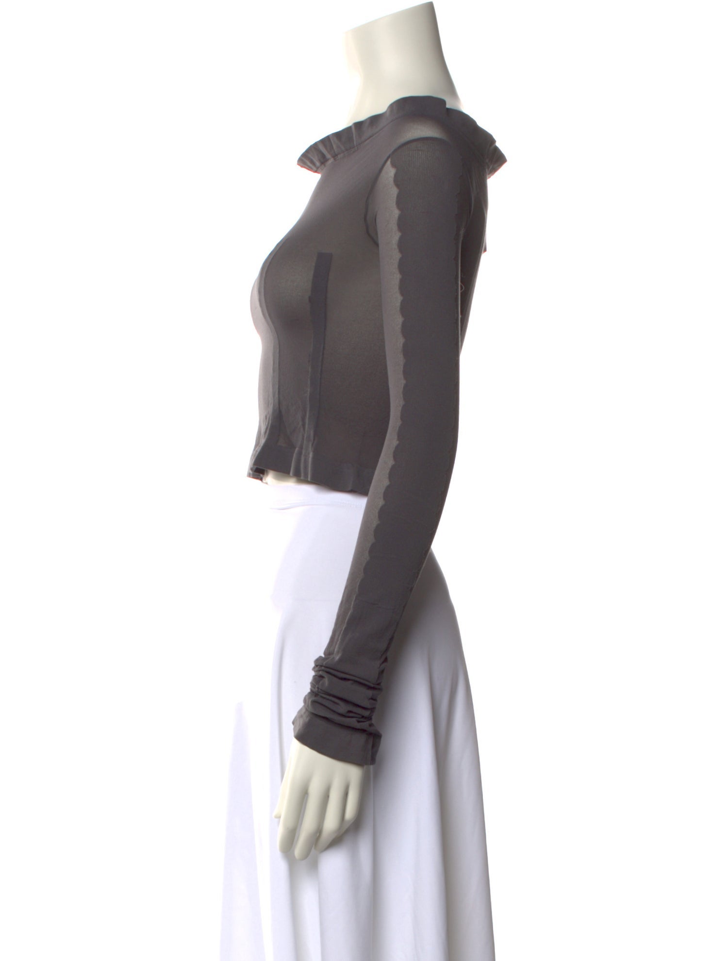 Acne Studios Bateau Neckline Long Sleeve Crop Top