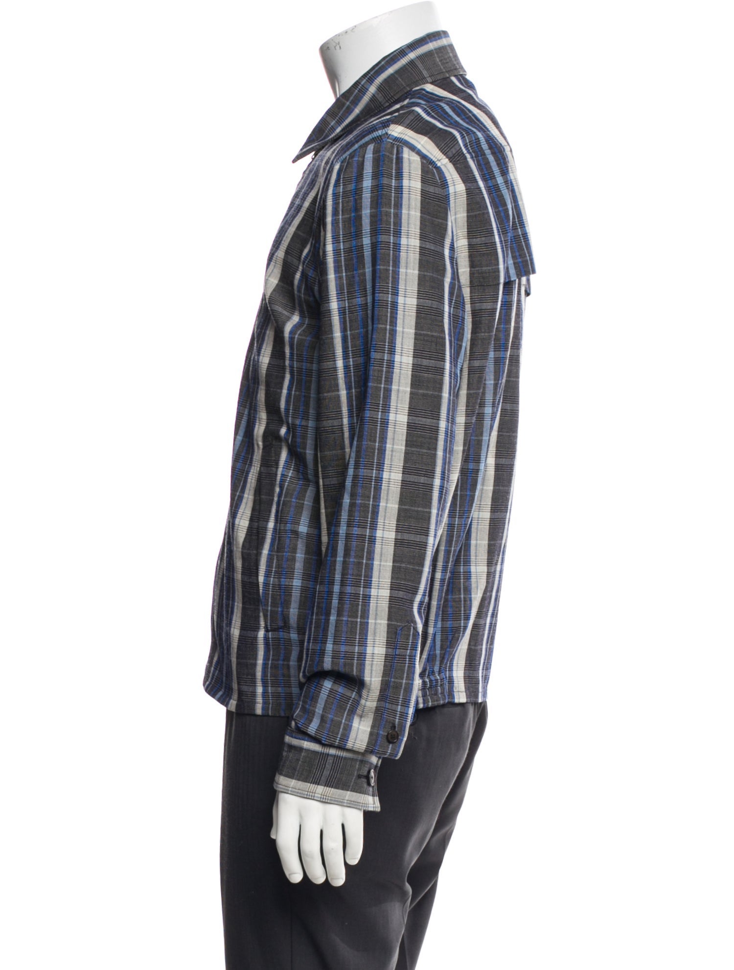 Acne Studios Wool Plaid Print Trucker Jacket