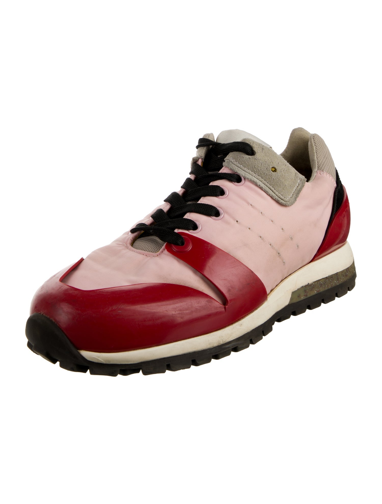 Acne Studios Leather Colorblock Pattern Athletic Sneakers