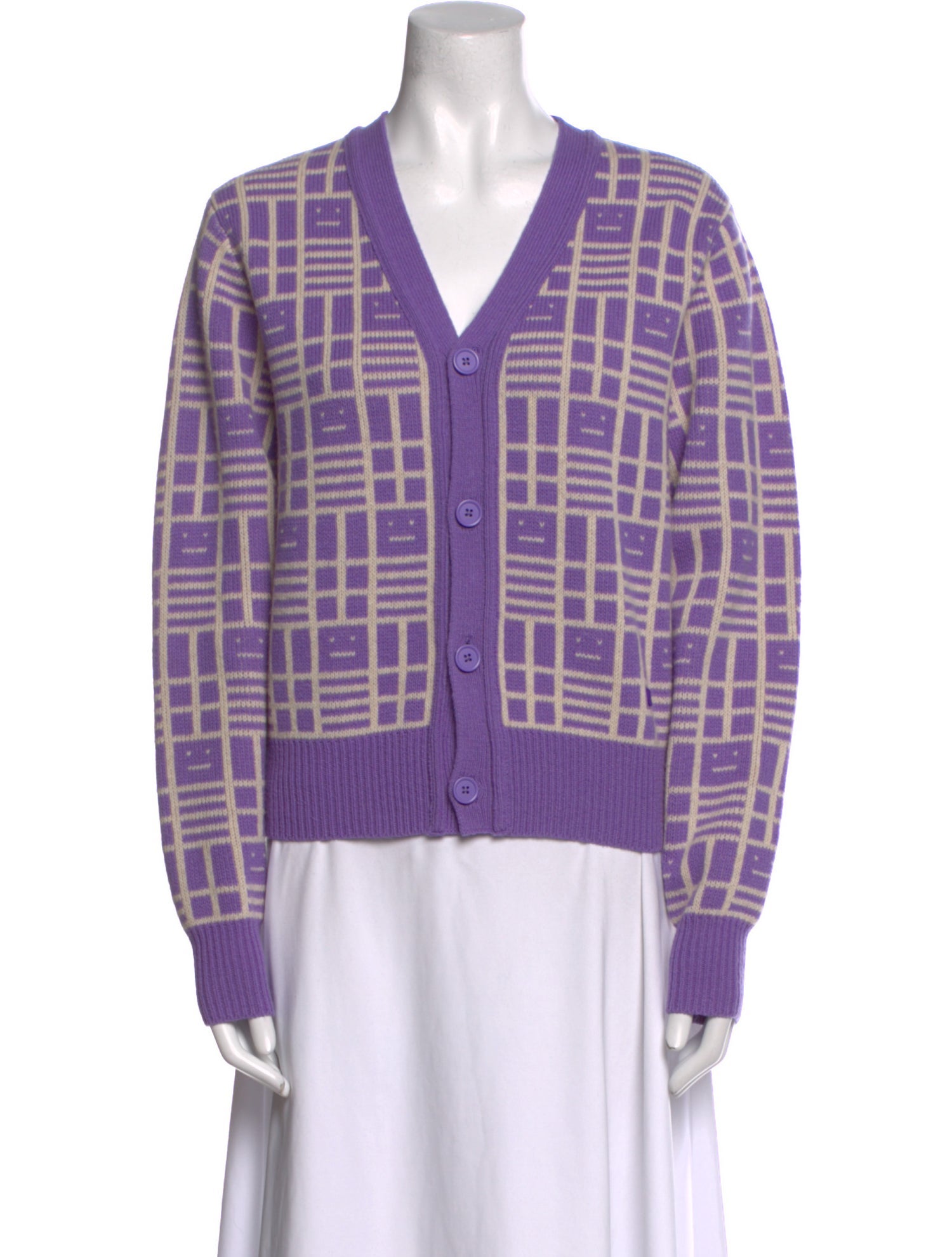 Acne Studios Wool Plaid Print Sweater