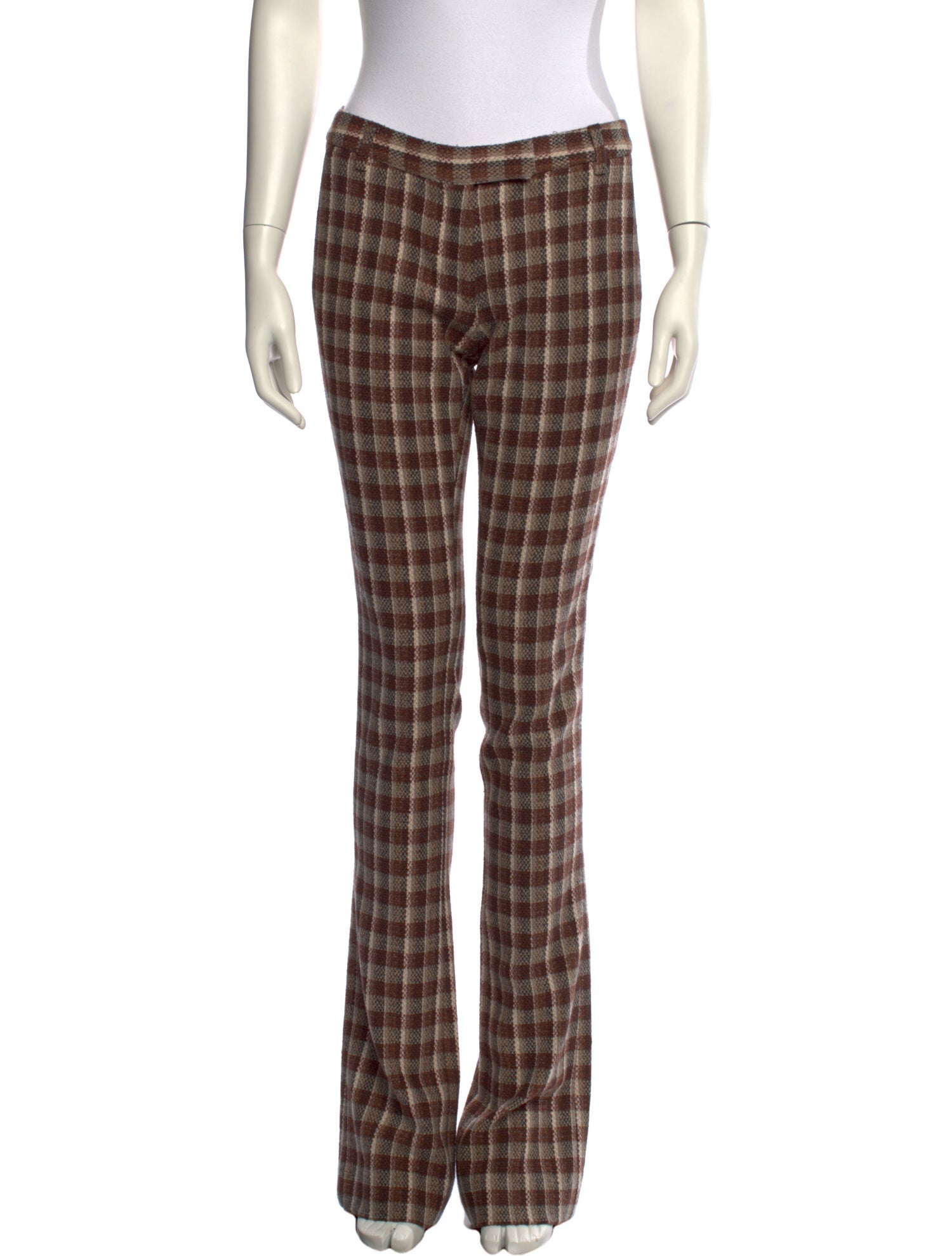 Acne Studios Plaid Print Straight Leg Pants