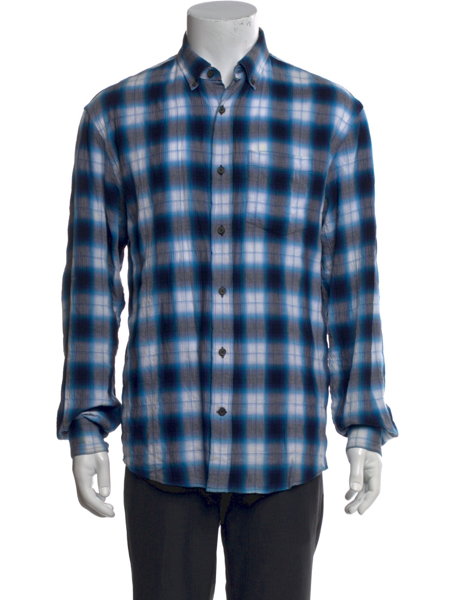 Acne Studios Plaid Print Long Sleeve Shirt