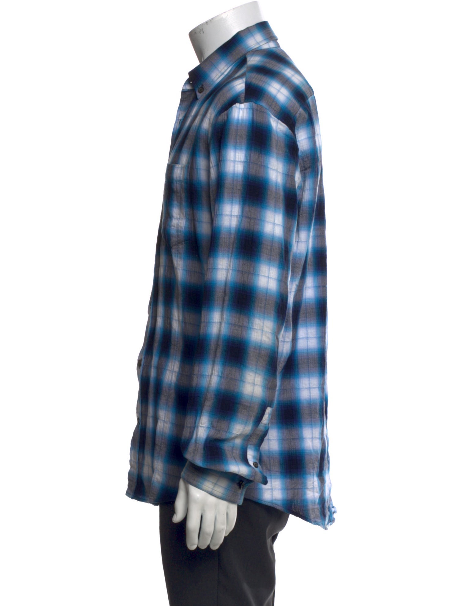 Acne Studios Plaid Print Long Sleeve Shirt