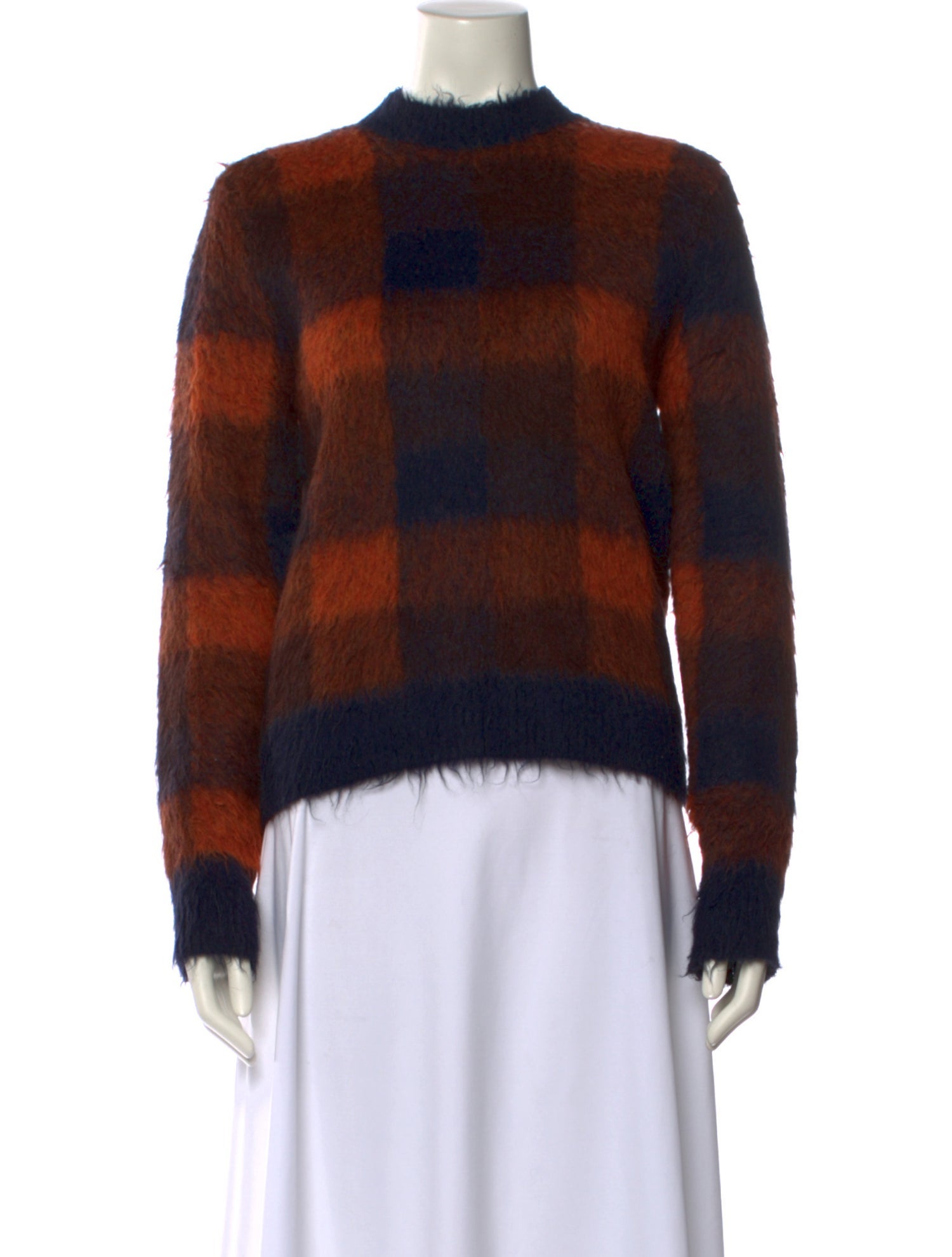 Acne Studios Plaid Print Crew Neck Sweater
