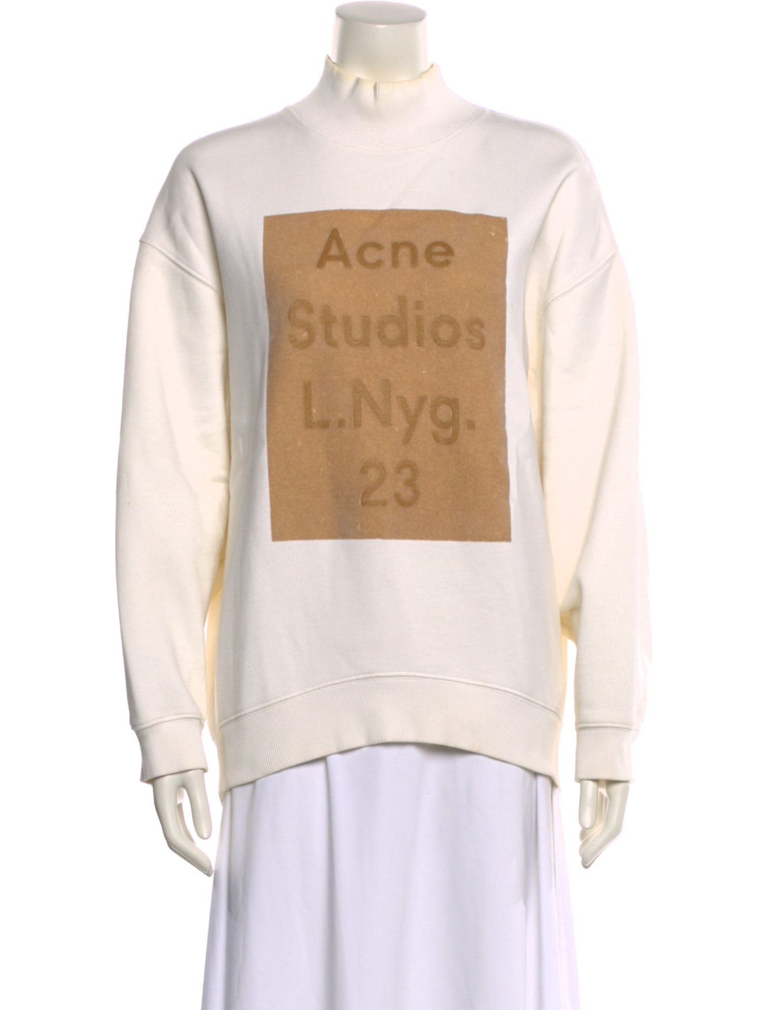 Acne Studios Graphic Print Mock Neck Sweatshirt