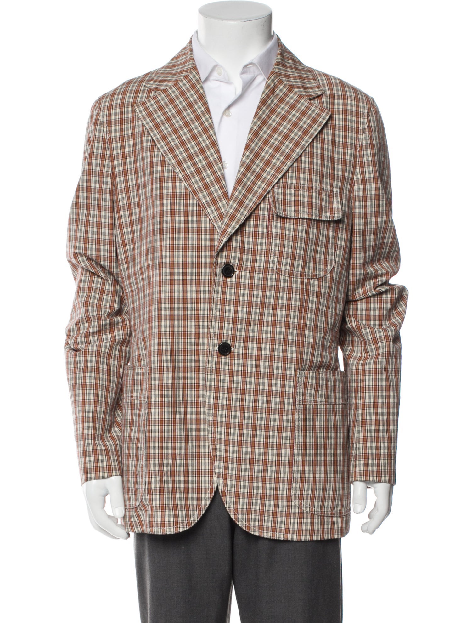 Acne Studios Plaid Print Blazer