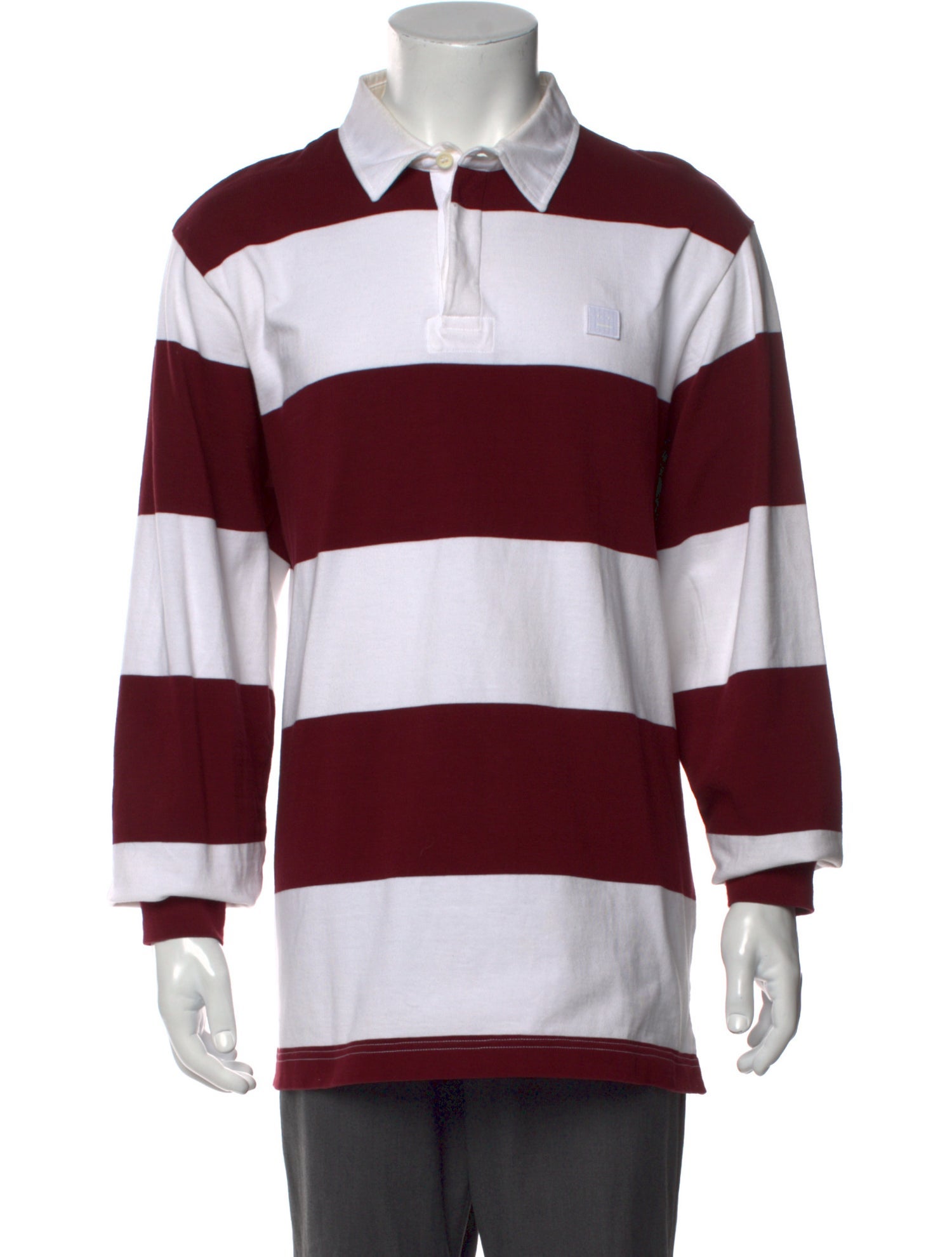 Acne Studios Striped Collar Polo Shirt