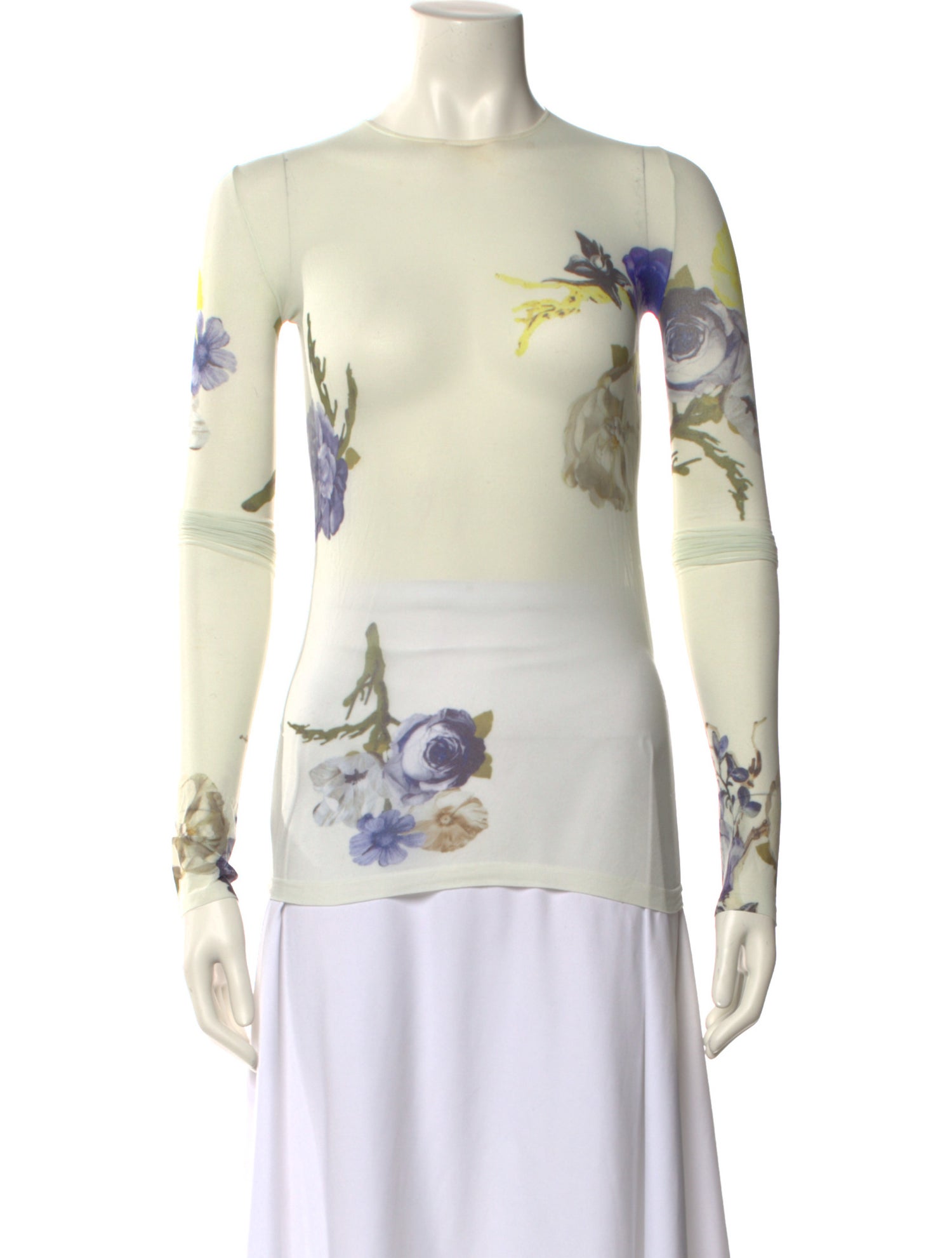 Acne Studios Floral Print Bateau Neckline T-Shirt