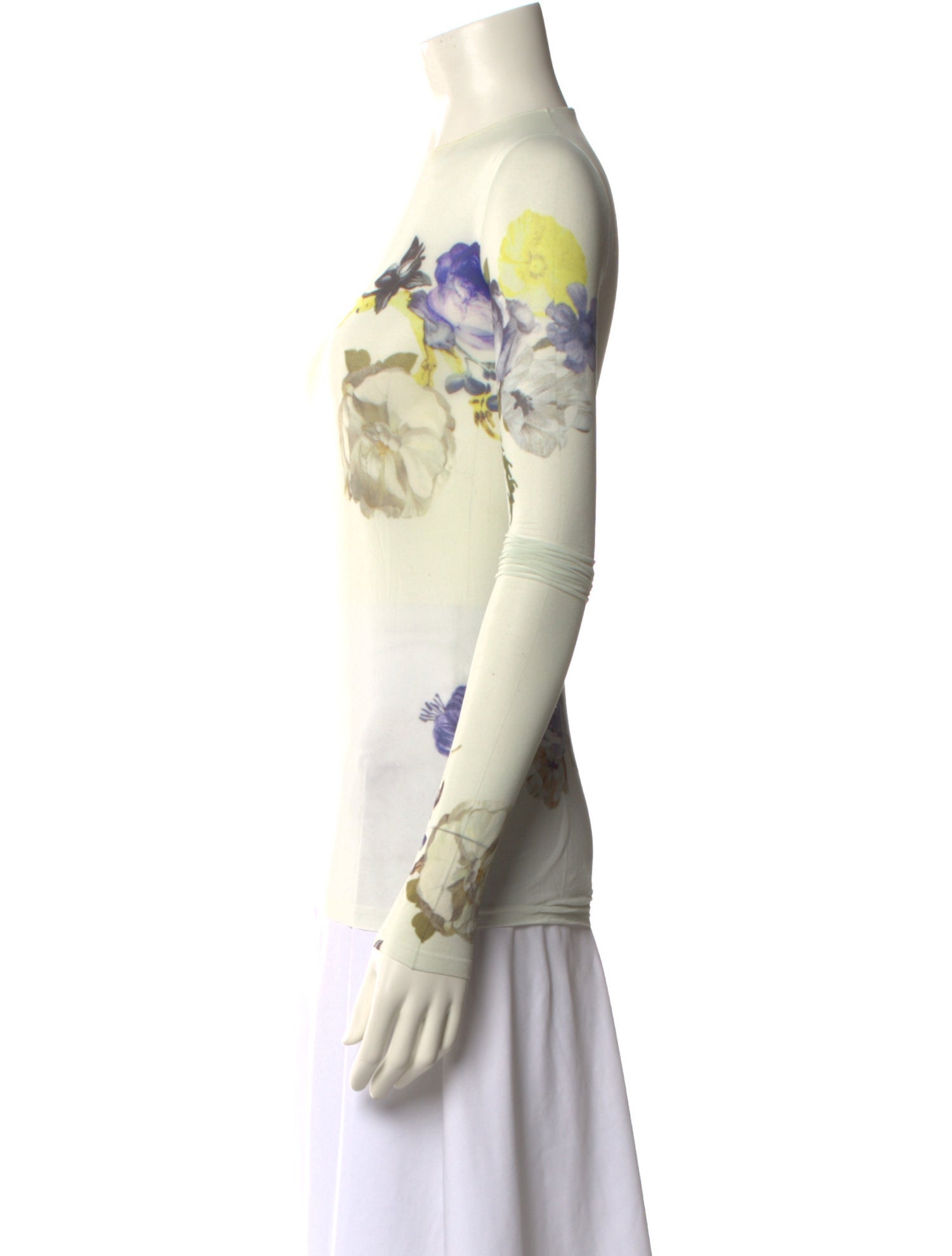 Acne Studios Floral Print Bateau Neckline T-Shirt