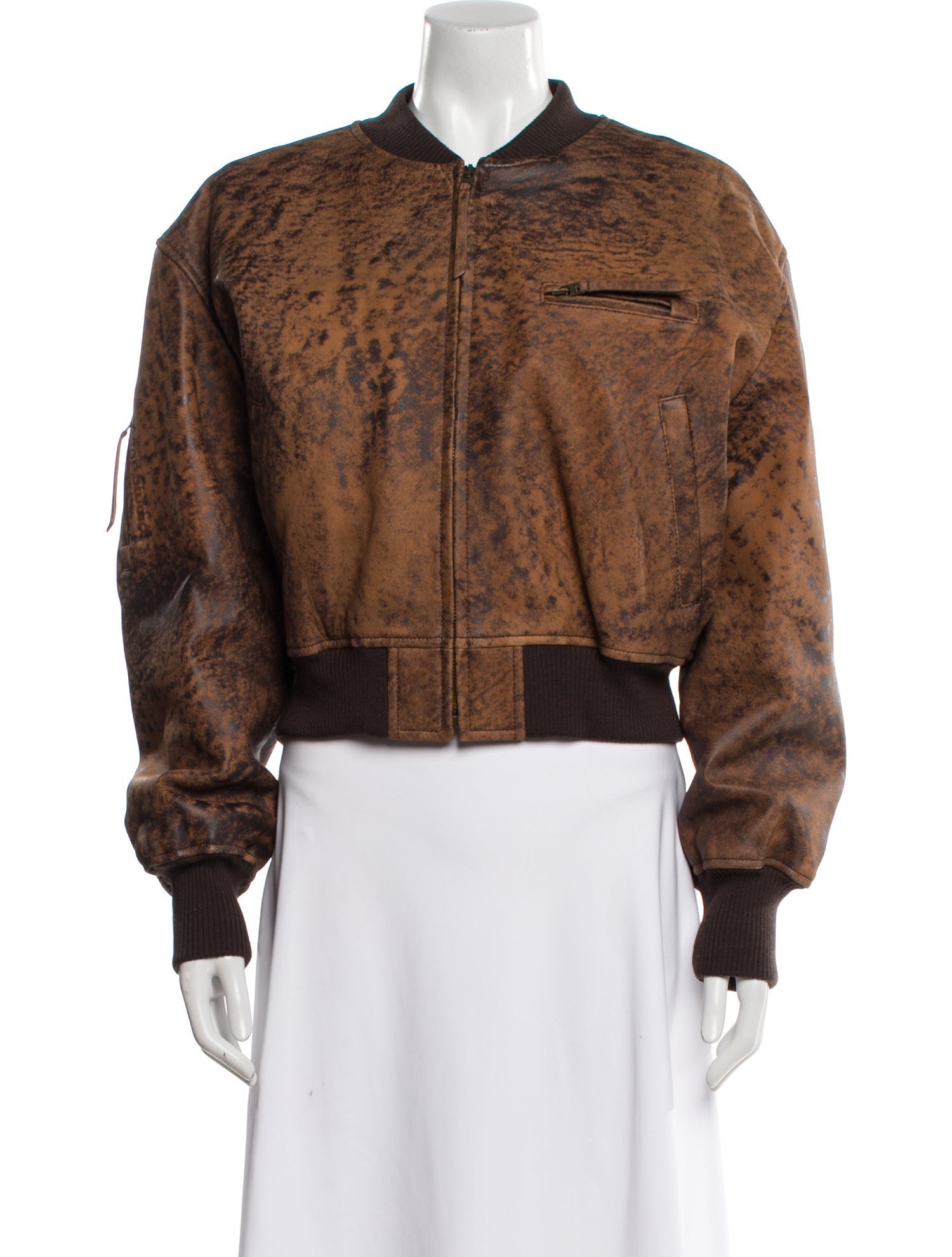 Acne Studios Lamb Leather Animal Print Bomber Jacket w/ Tags