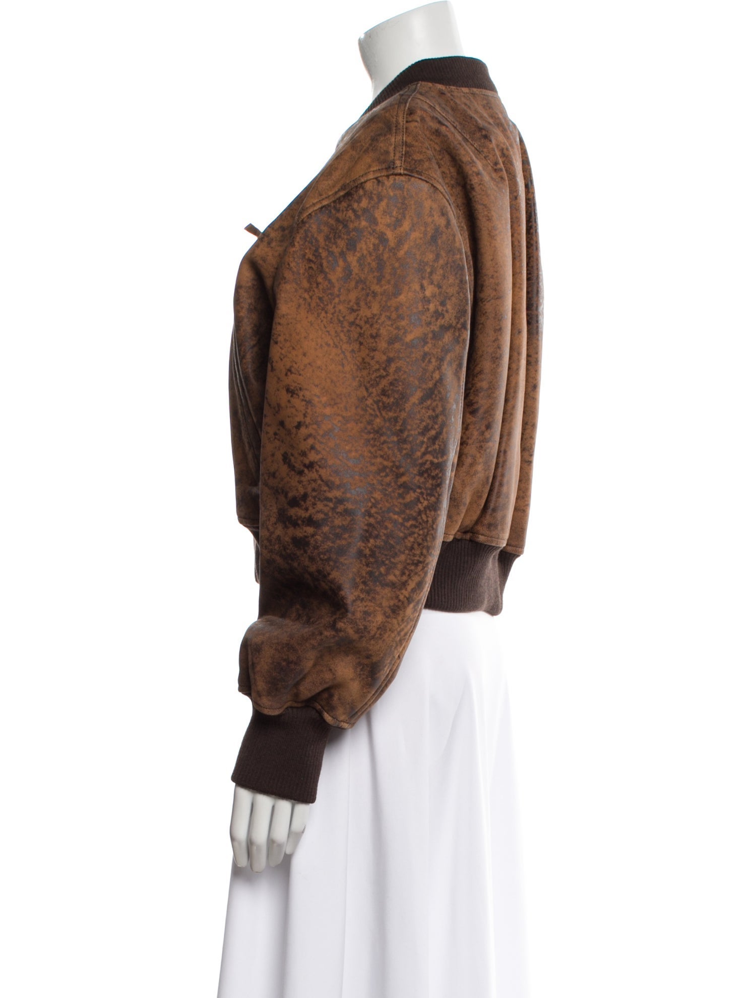 Acne Studios Lamb Leather Animal Print Bomber Jacket w/ Tags