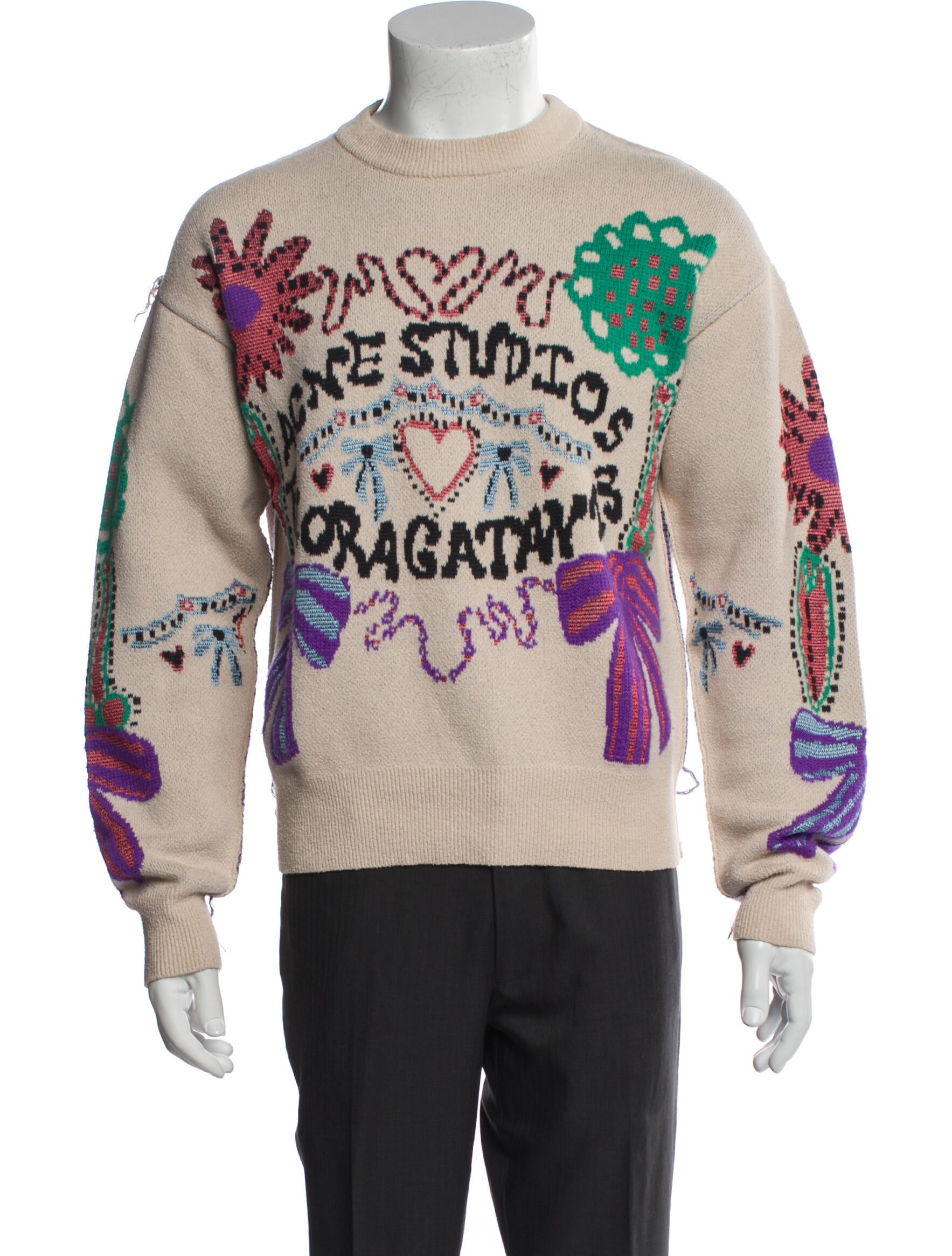 Acne Studios Graphic Print Crew Neck Pullover
