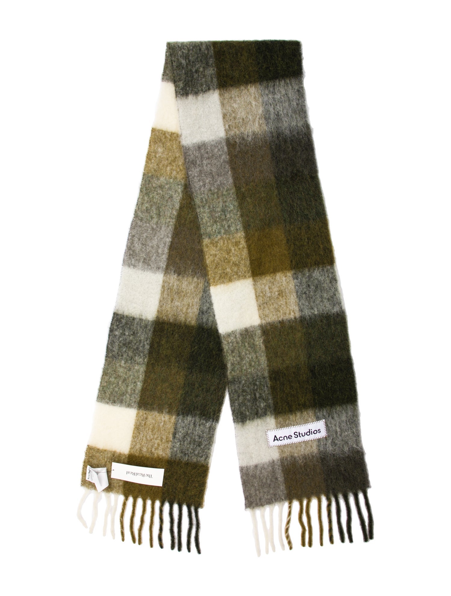 Acne Studios Alpaca Plaid Print Scarf