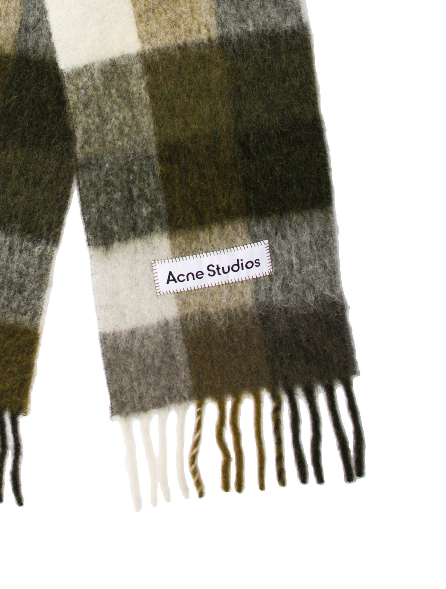 Acne Studios Alpaca Plaid Print Scarf