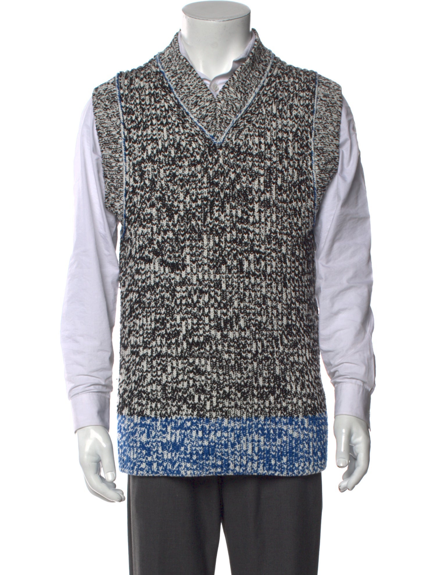 Acne Studios Colorblock Pattern V-Neck Sweater Vest