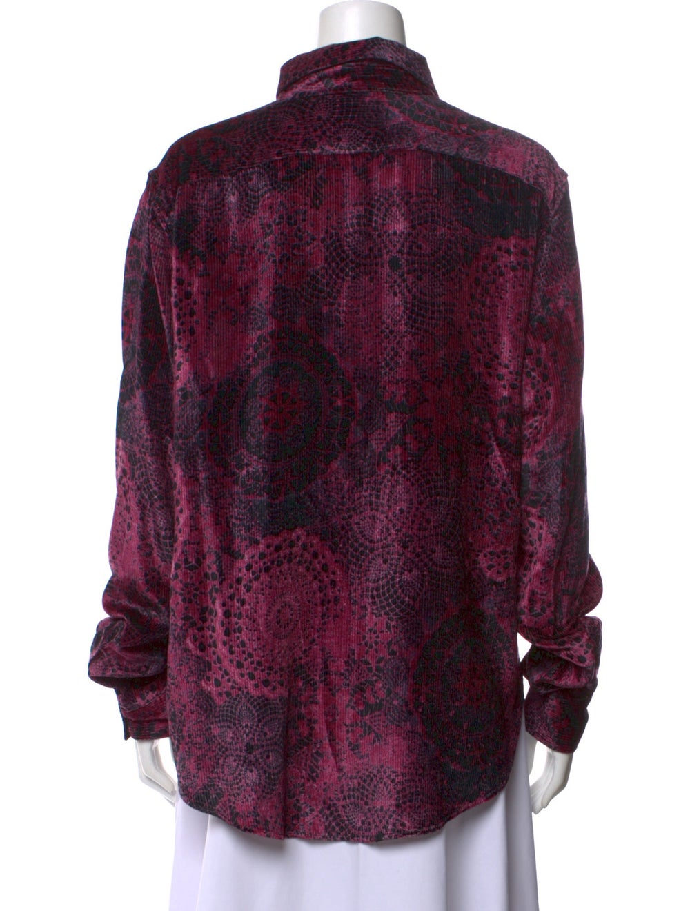 Acne Studios Patterned Long Sleeve Button-Up Top - image 3