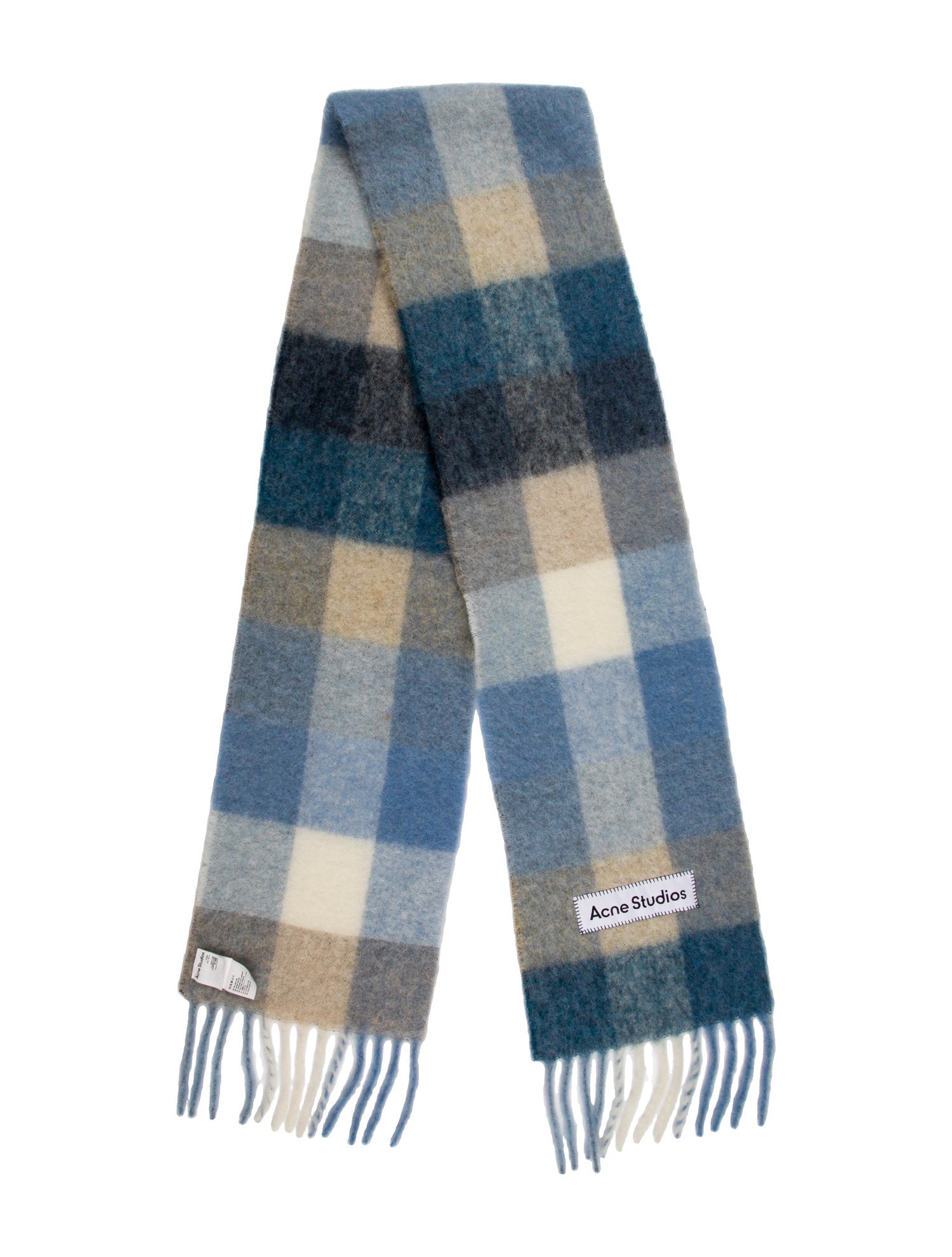 Acne Studios Alpaca Plaid Print Scarf
