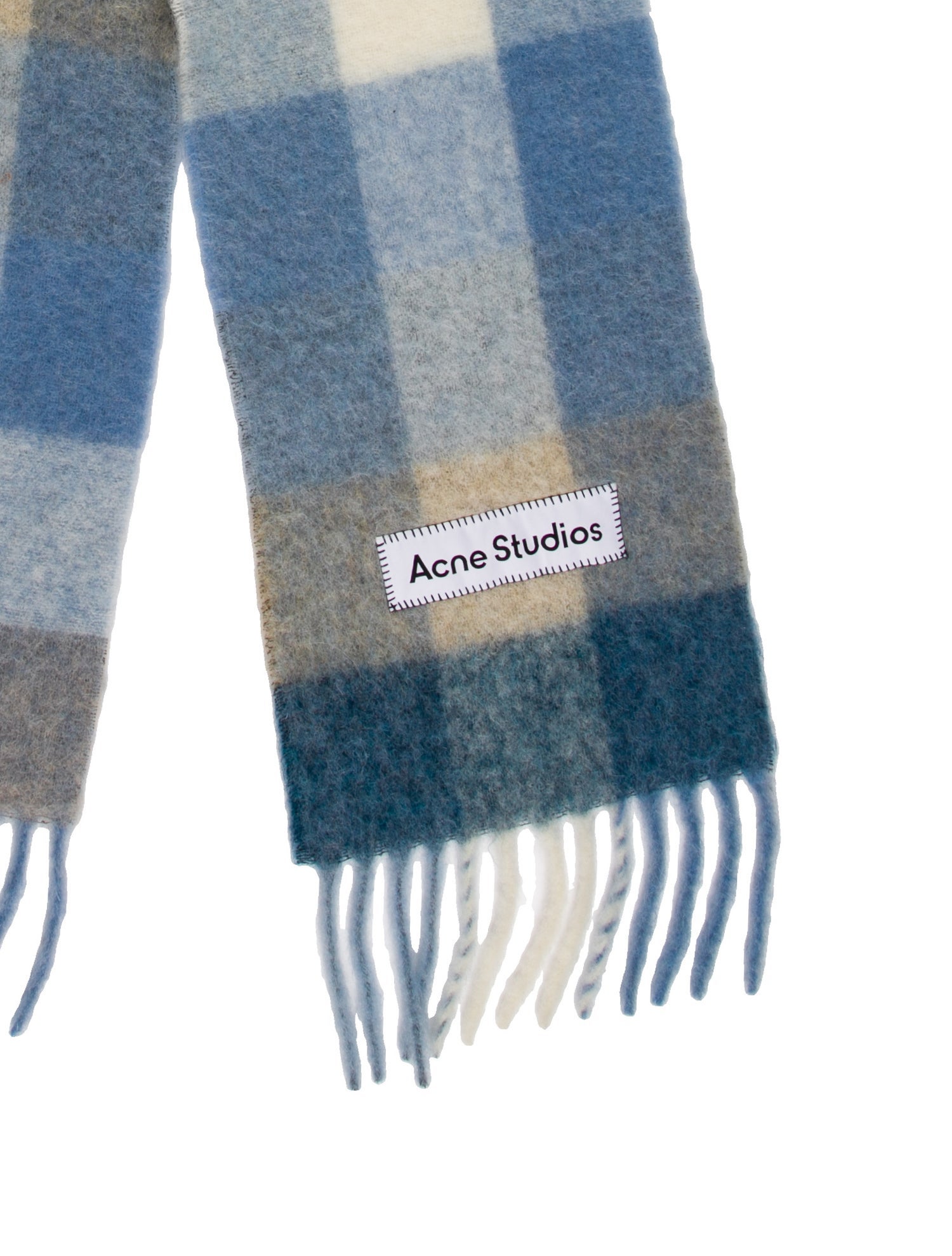Acne Studios Alpaca Plaid Print Scarf