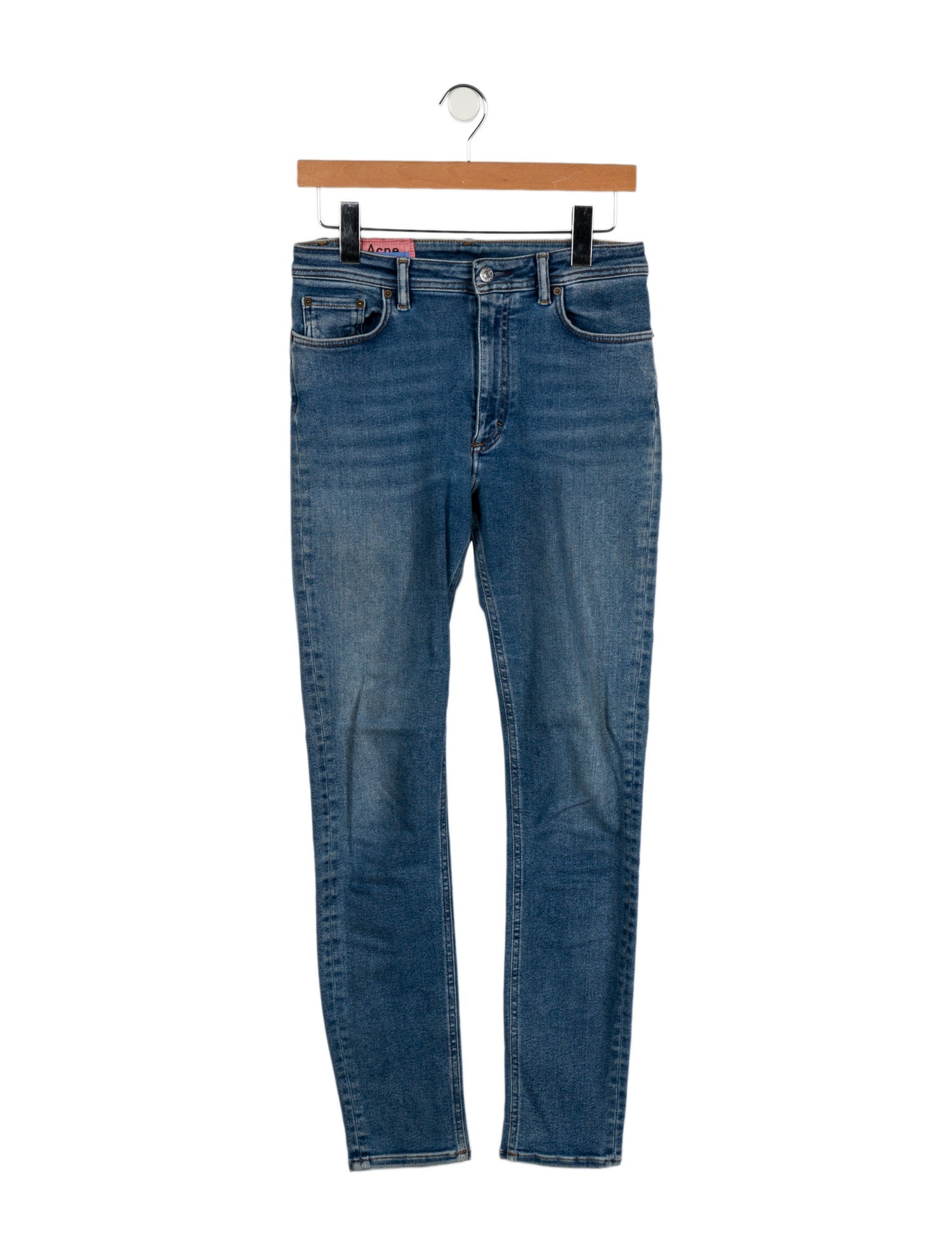 Acne Studios Blå Konst Mid-Rise Skinny Leg Jeans