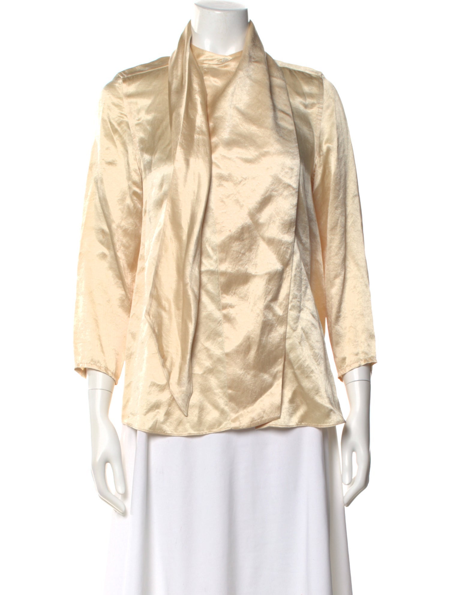 Acne Studios Tie Neck Three-Quarter Sleeve Blouse