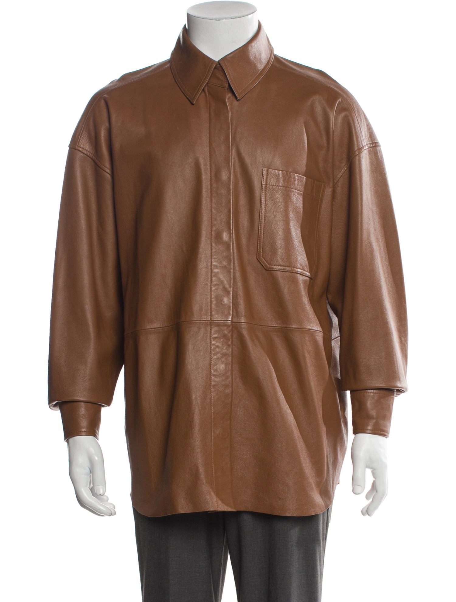 Acne Studios Lamb Leather Long Sleeve Shirt