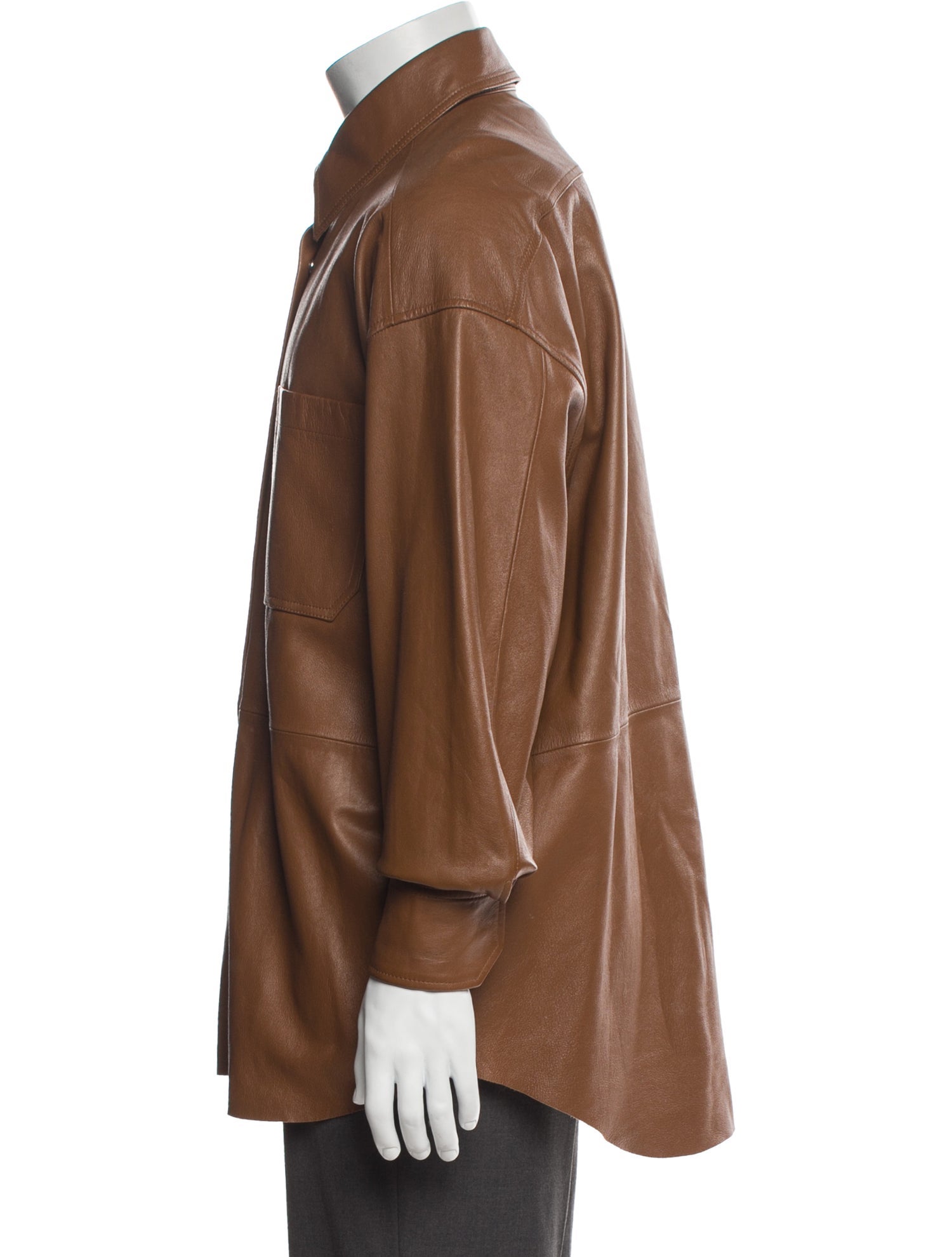 Acne Studios Lamb Leather Long Sleeve Shirt