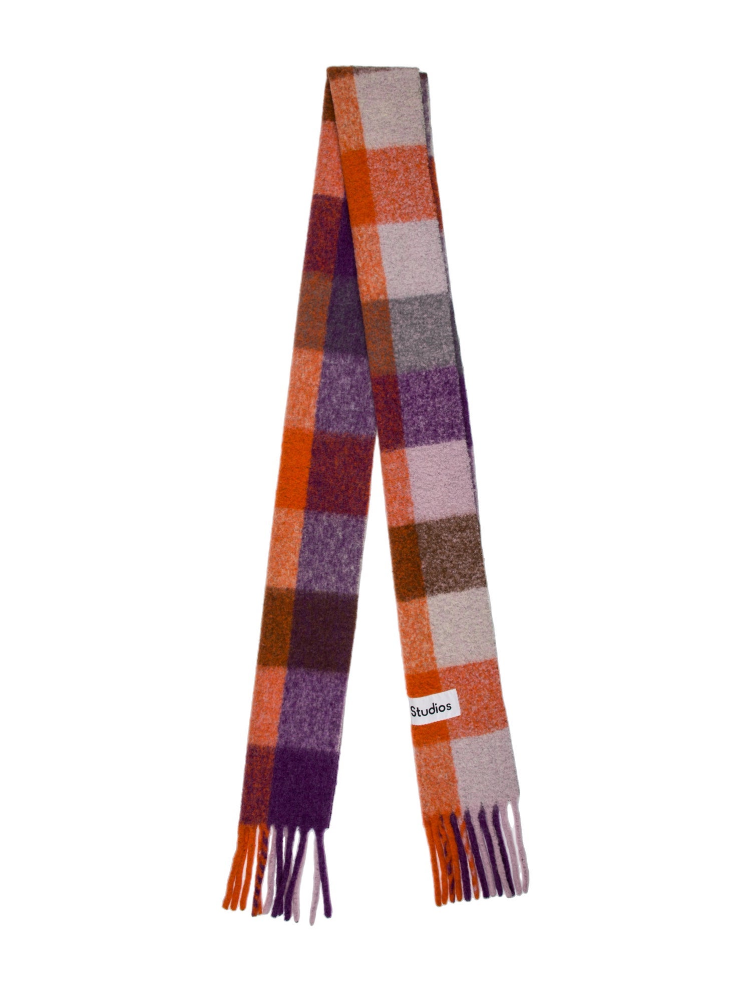 Acne Studios Alpaca Plaid Print Scarf