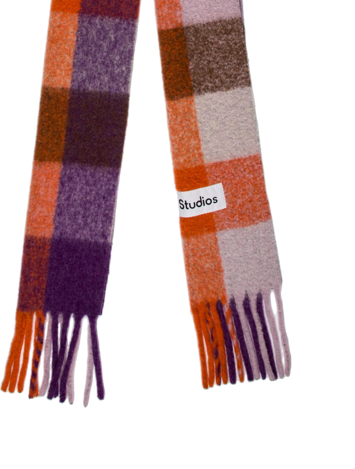 Acne Studios Alpaca Plaid Print Scarf
