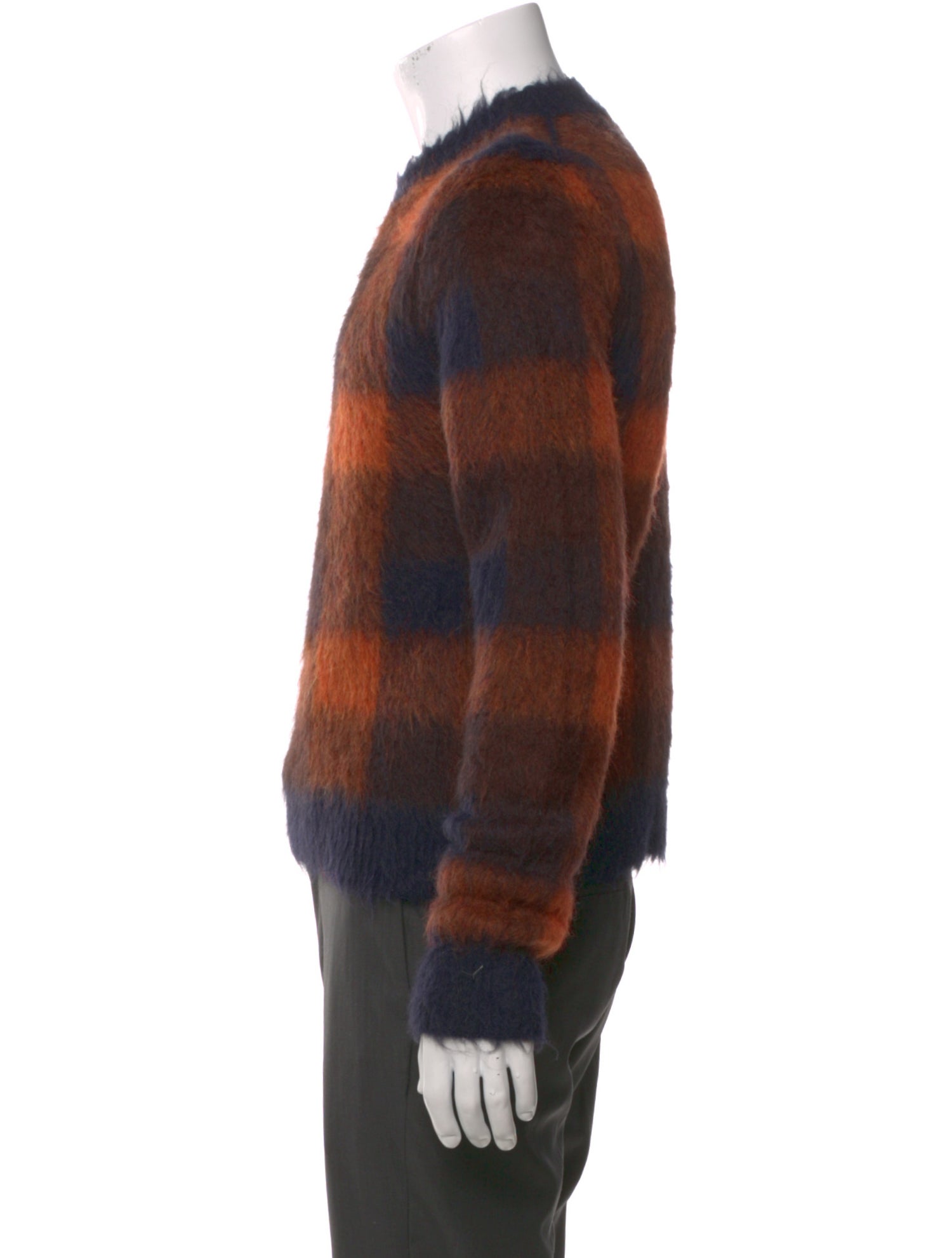 Acne Studios Plaid Print Crew Neck Pullover