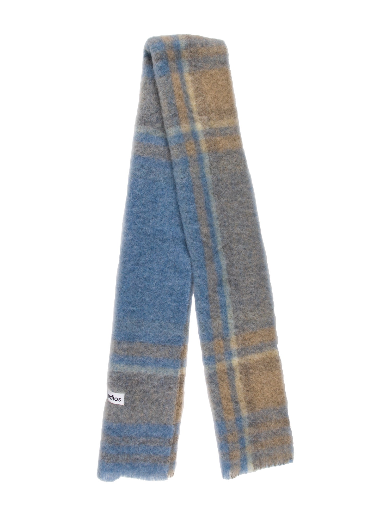 Acne Studios Alpaca Plaid Print Scarf