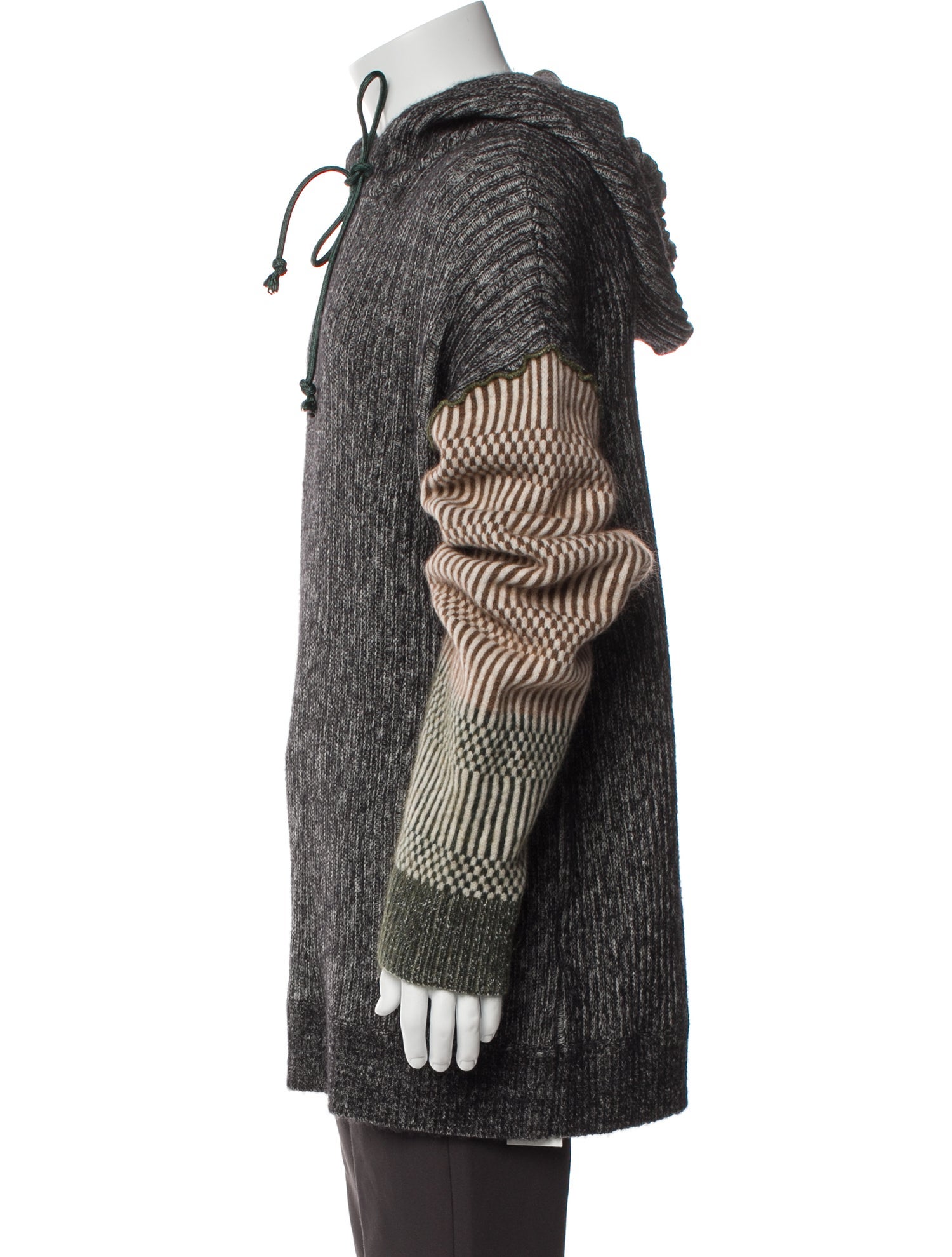 Acne Studios Wool Colorblock Pattern Hoodie