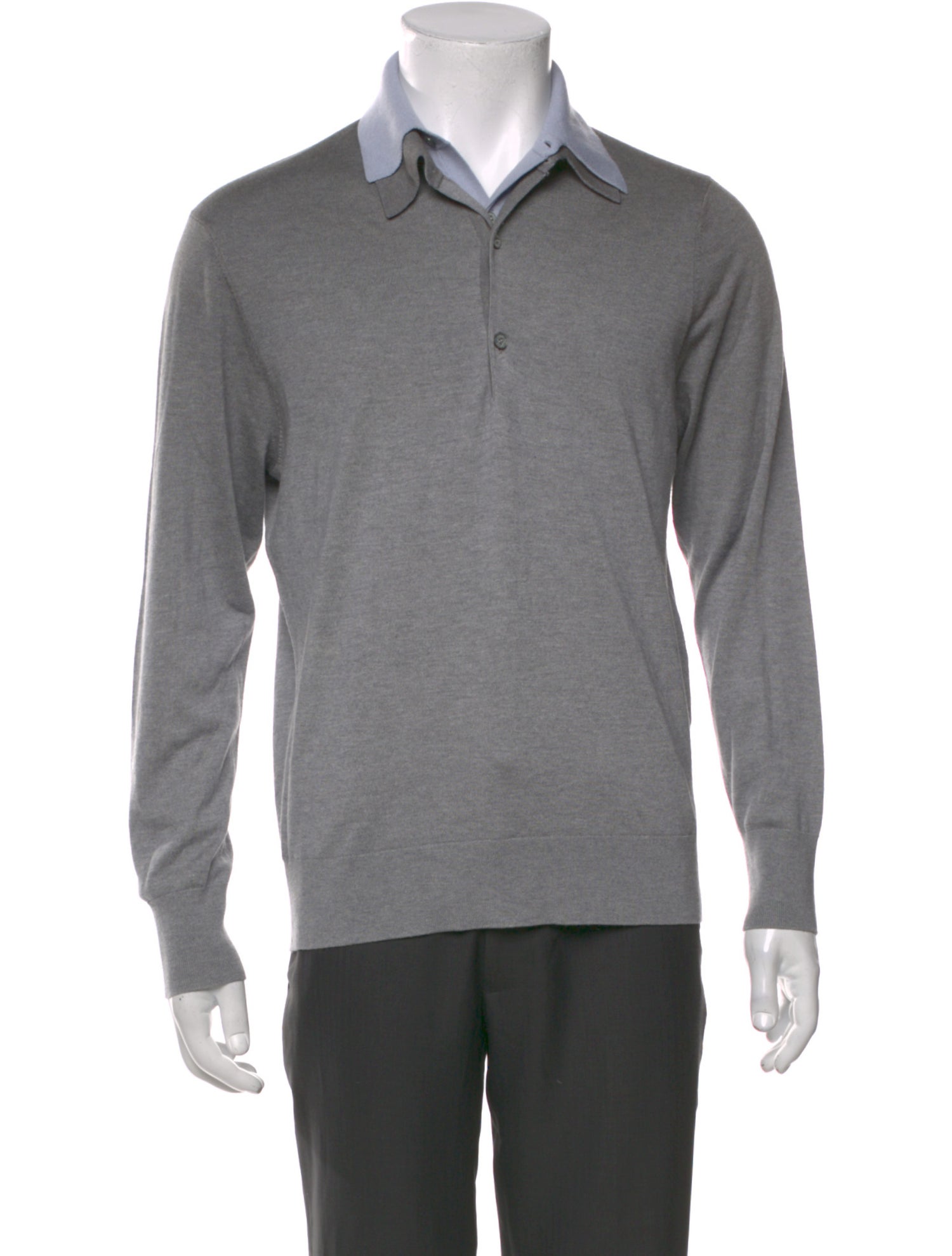 Acne Studios Silk Mock Neck Polo Sweater