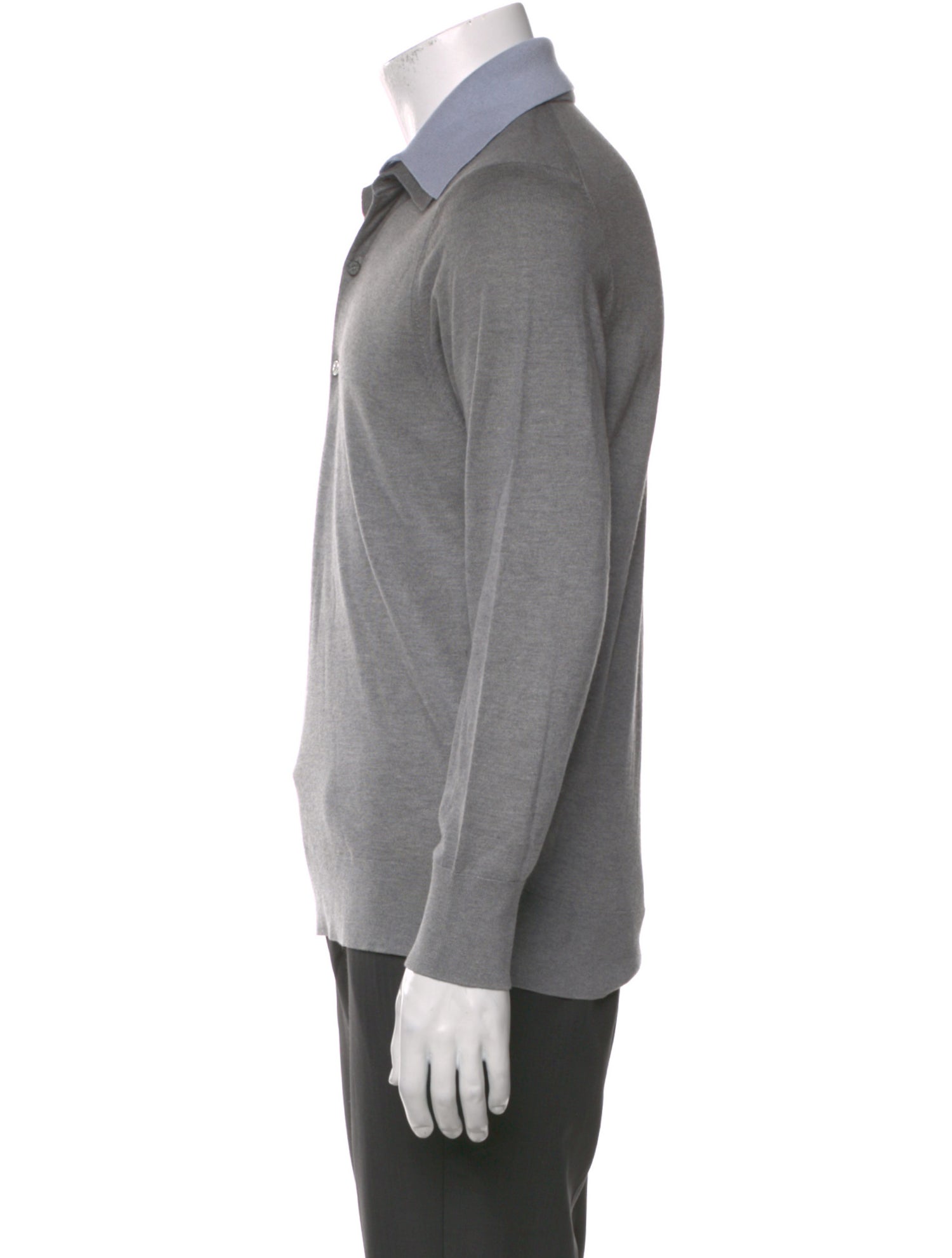 Acne Studios Silk Mock Neck Polo Sweater