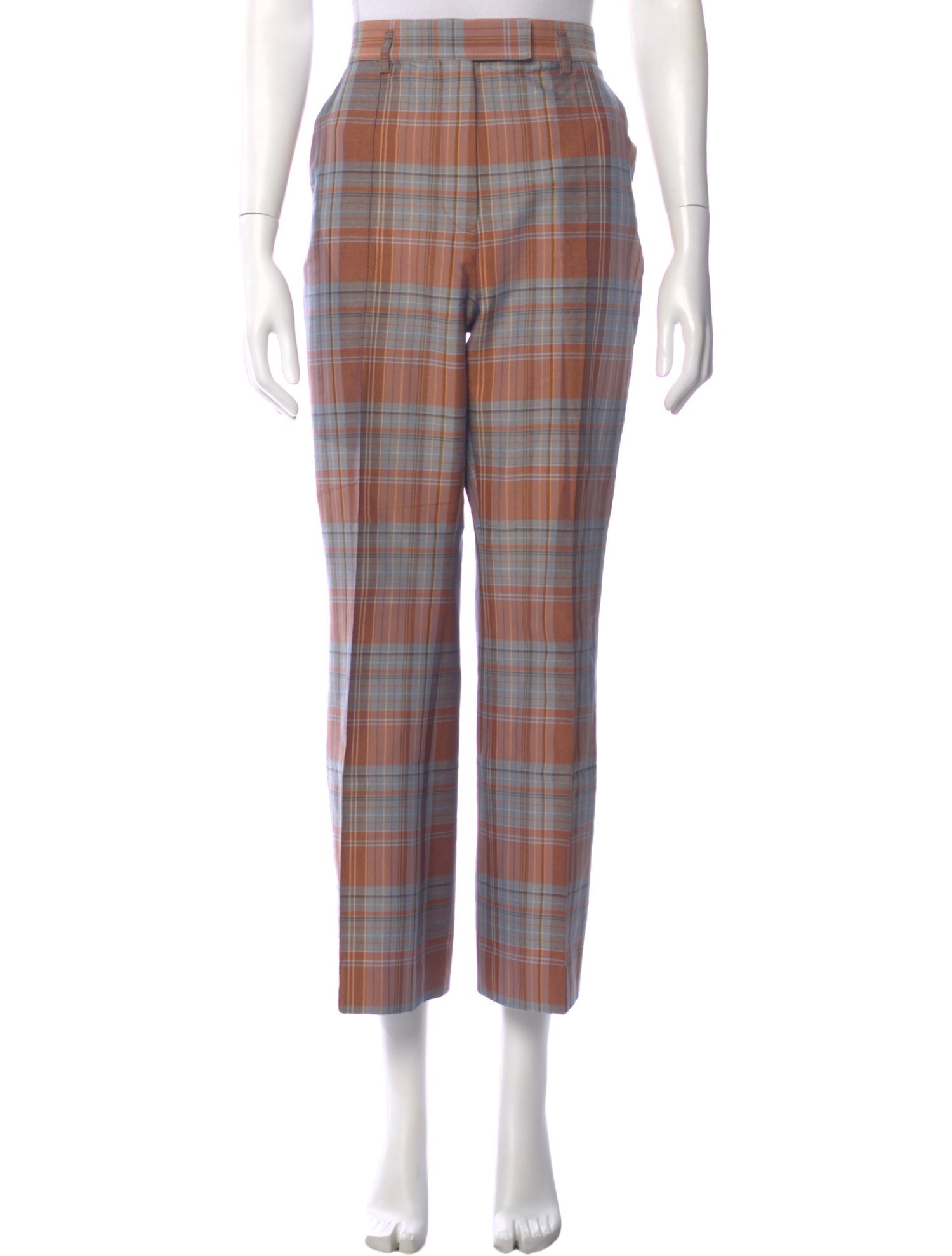 Acne Studios Plaid Print Wide Leg Pants