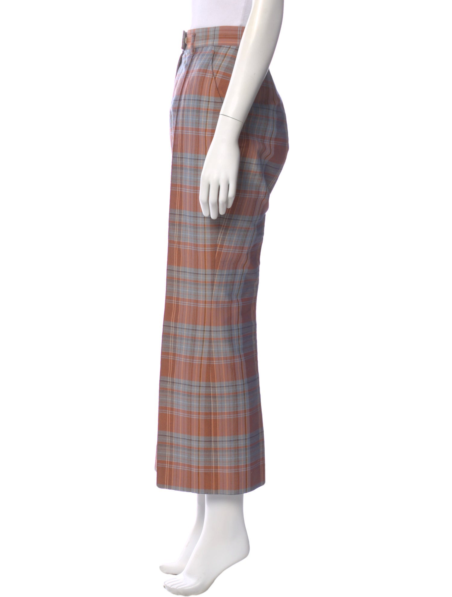 Acne Studios Plaid Print Wide Leg Pants
