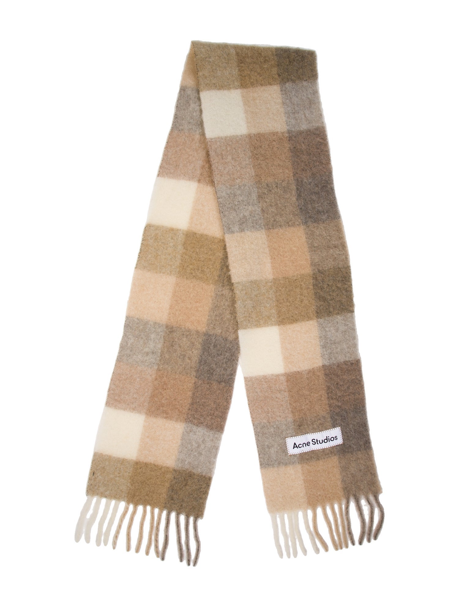 Acne Studios Wool Plaid Print Scarf
