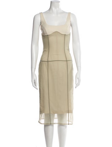 Pre-owned Acne Studios Square Neckline Knee-length Dress W/ Tags In Multi