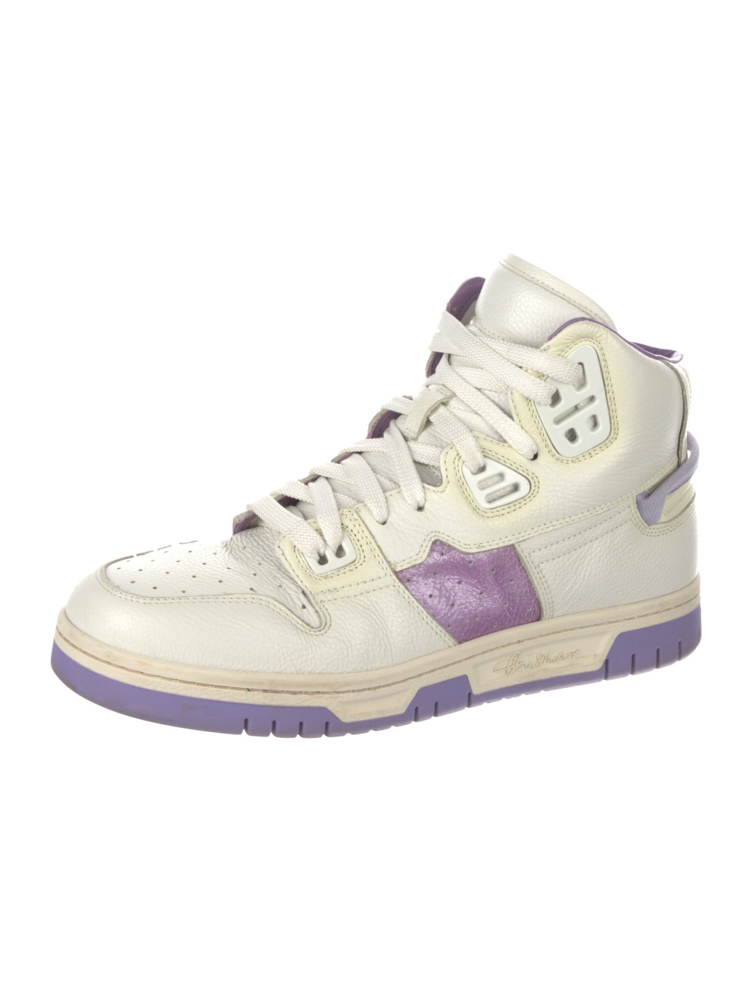 Acne Studios Leather Colorblock Pattern Sneakers