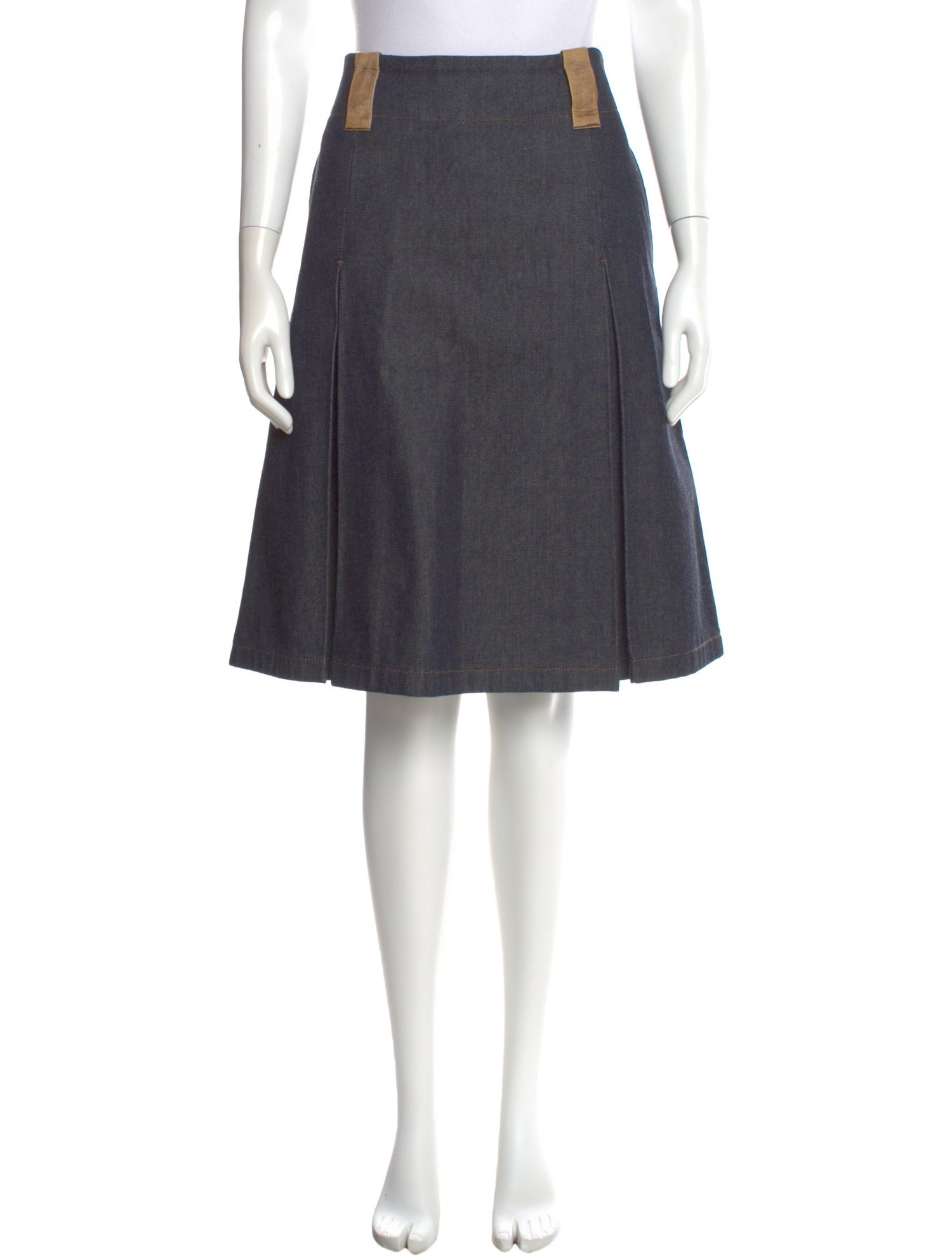 Acne Studios Pleated Accents Knee-Length Skirt