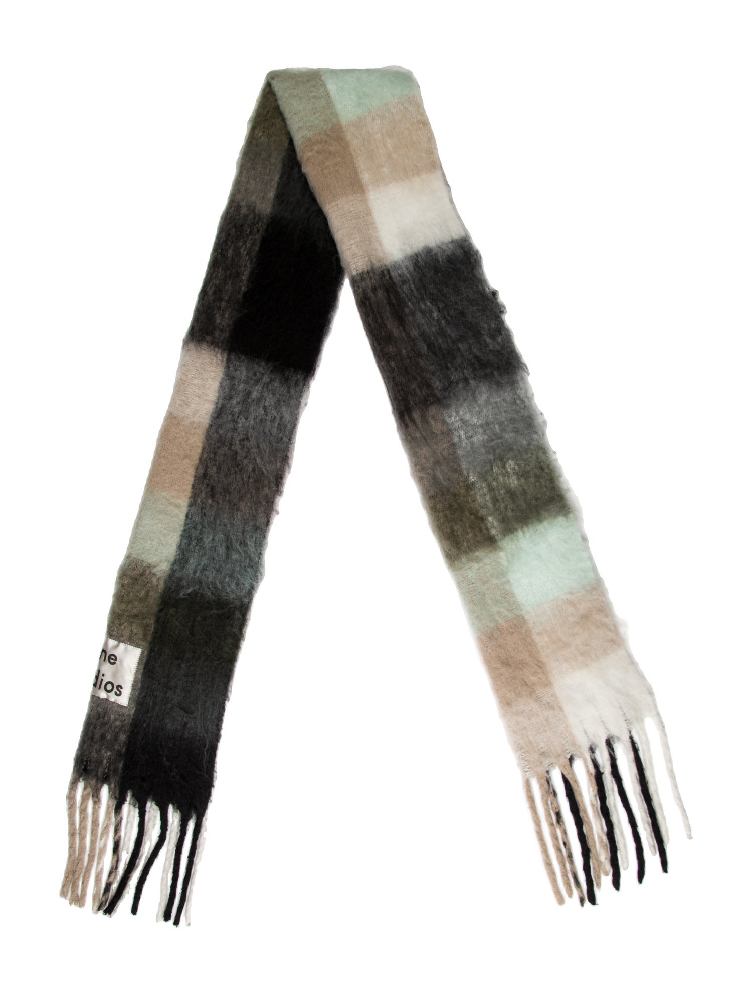 Acne Studios Wool Plaid Print Scarf
