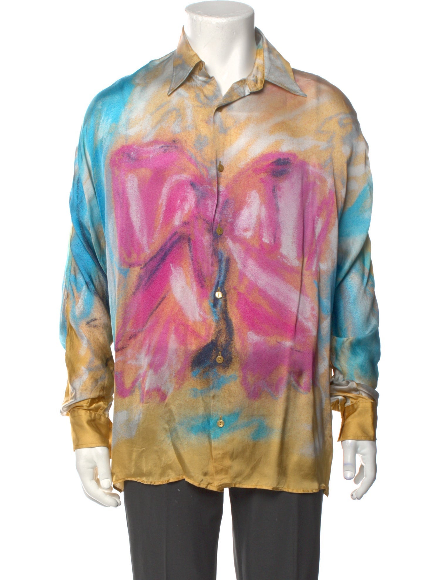 Acne Studios Tie-Dye Print Long Sleeve Shirt