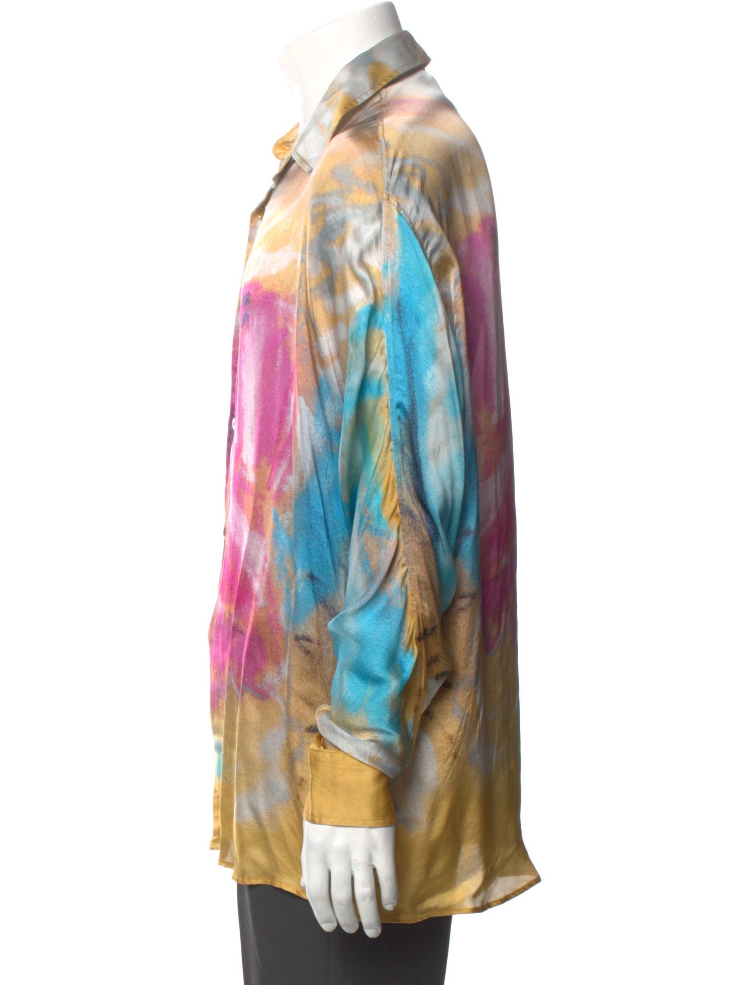 Acne Studios Tie-Dye Print Long Sleeve Shirt