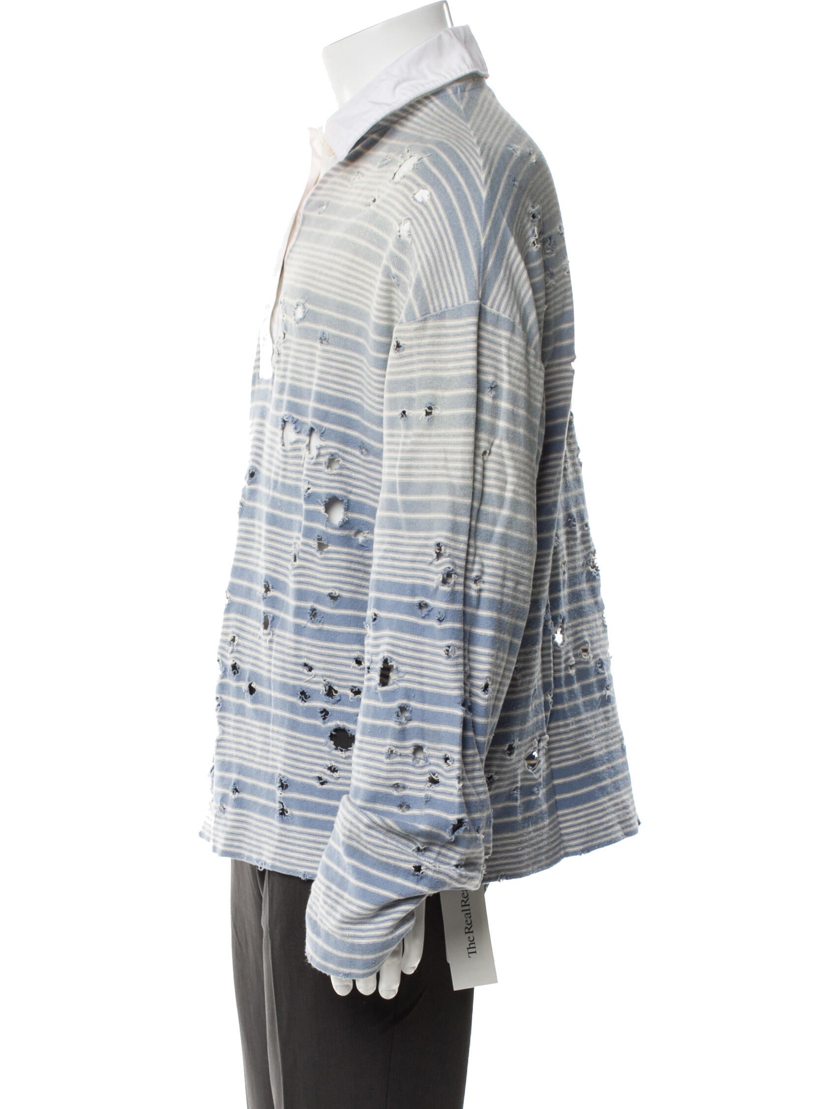 Acne Studios Striped Collar Polo Shirt