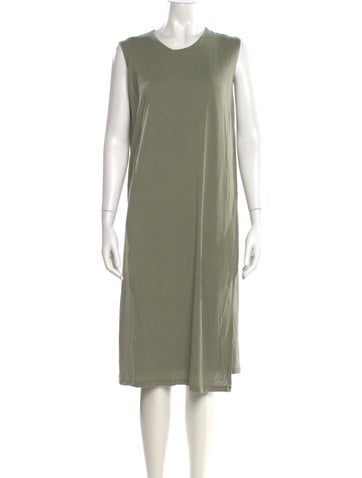 Pre-owned Acne Studios Scoop Neck Midi Length Dress In Green