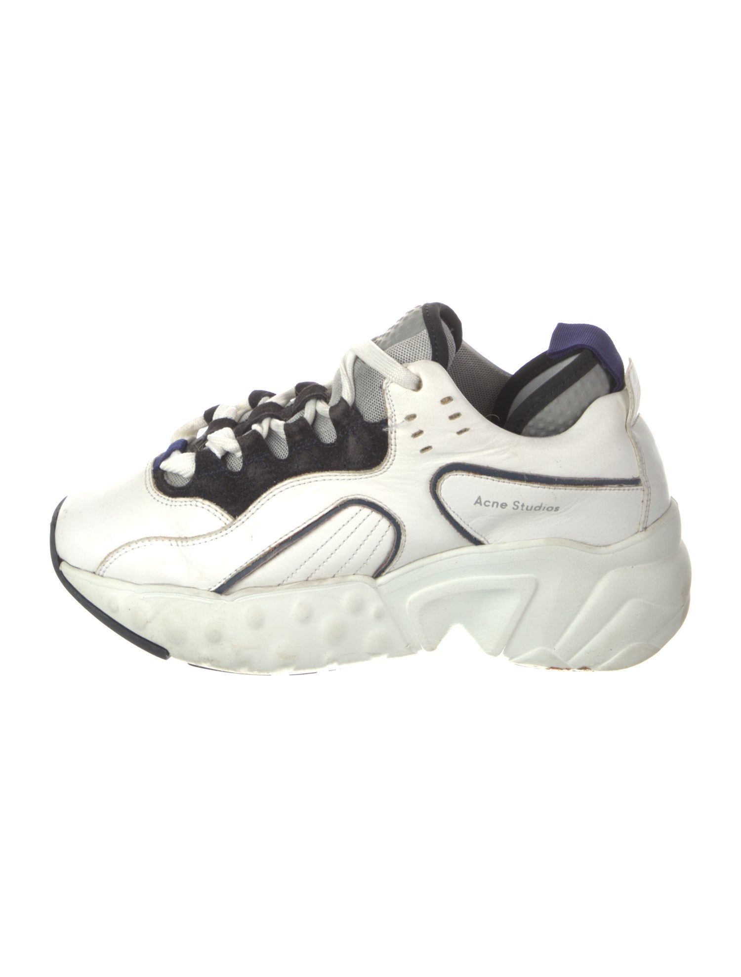 Acne Studios Leather Colorblock Pattern Chunky Sneakers