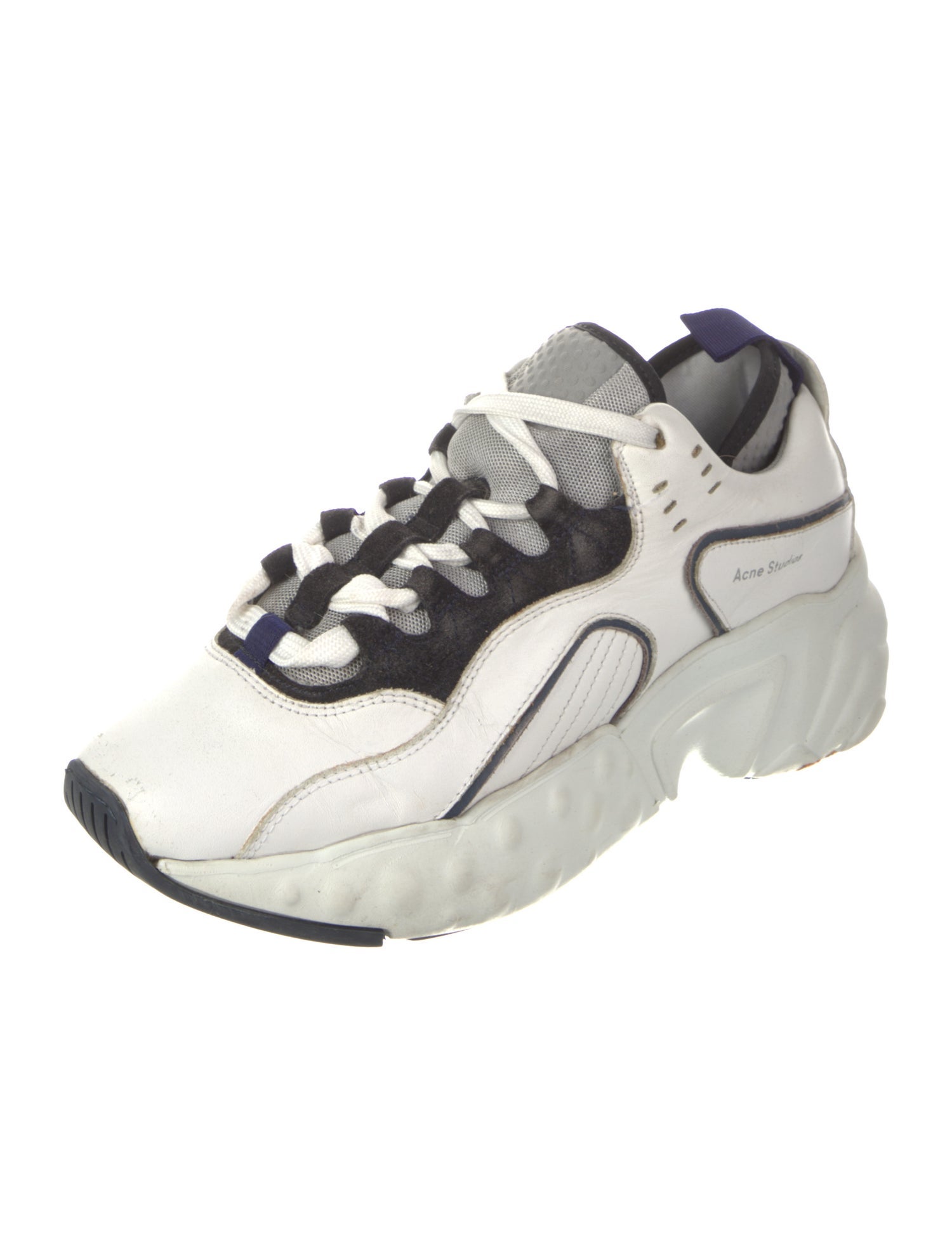 Acne Studios Leather Colorblock Pattern Chunky Sneakers