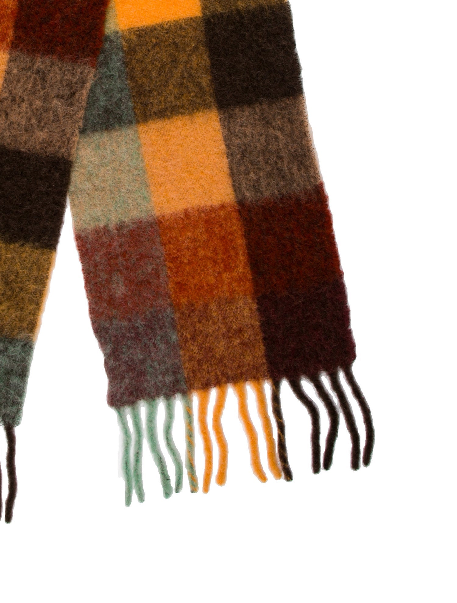 Acne Studios Alpaca Plaid Print Scarf