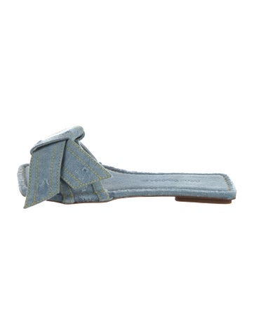 Pre-owned Acne Studios Denim Distressed Accents Slides In Blue