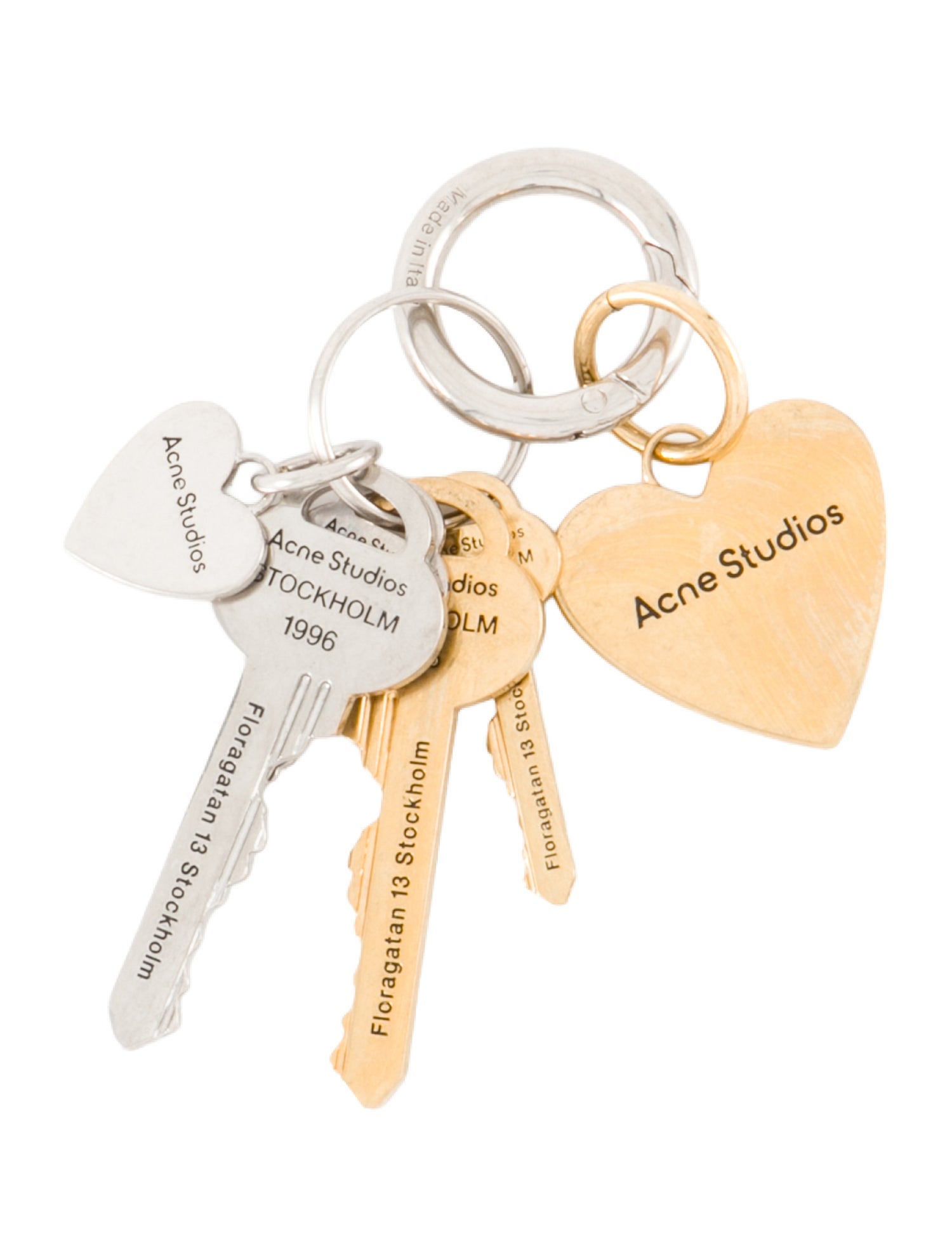 Acne Studios key and heart keychain