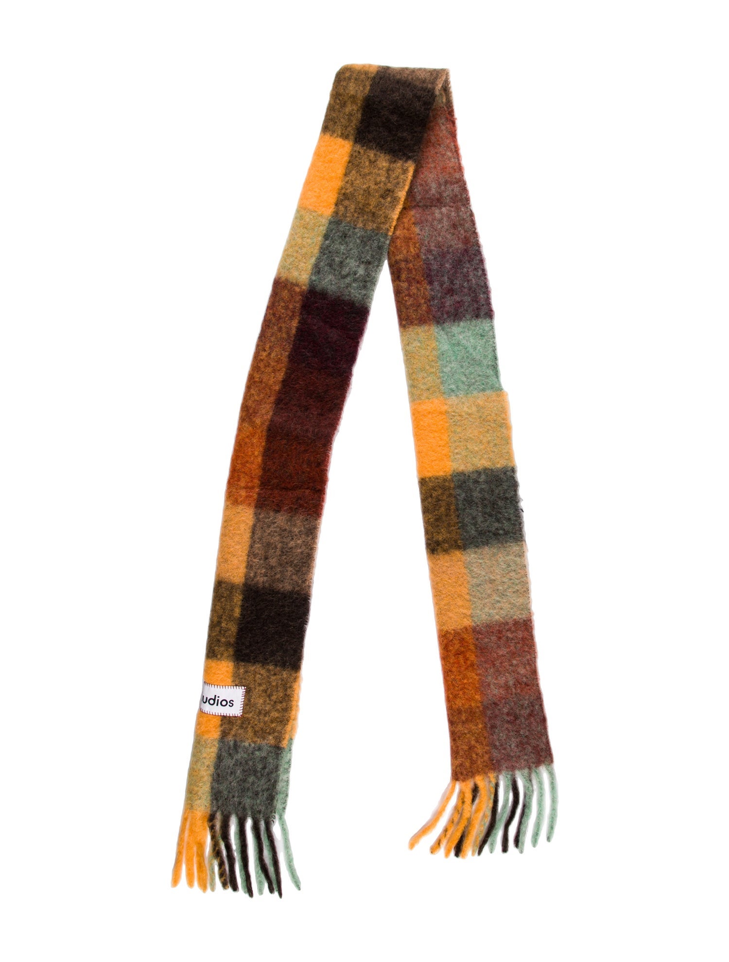 Acne Studios Alpaca Plaid Print Scarf